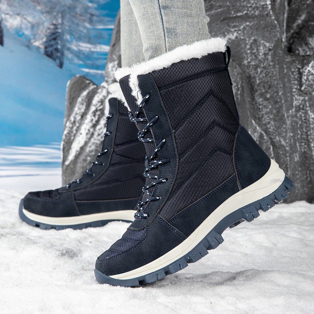 HUSK'SWARE Schneeschuhe Warme Damen Herren Stiefel (Rutschfeste Gummisohle Bequeme Innenfütterung), Wasserabweisendes Obermaterial Hoher Schaft – Bild 3 von 5