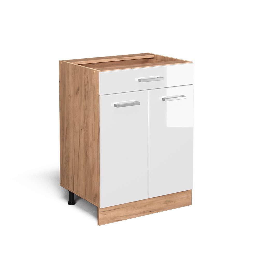 Vicco Unterschrank R-Line, Weiß Hochglanz/Eiche, 60 günstig online kaufen