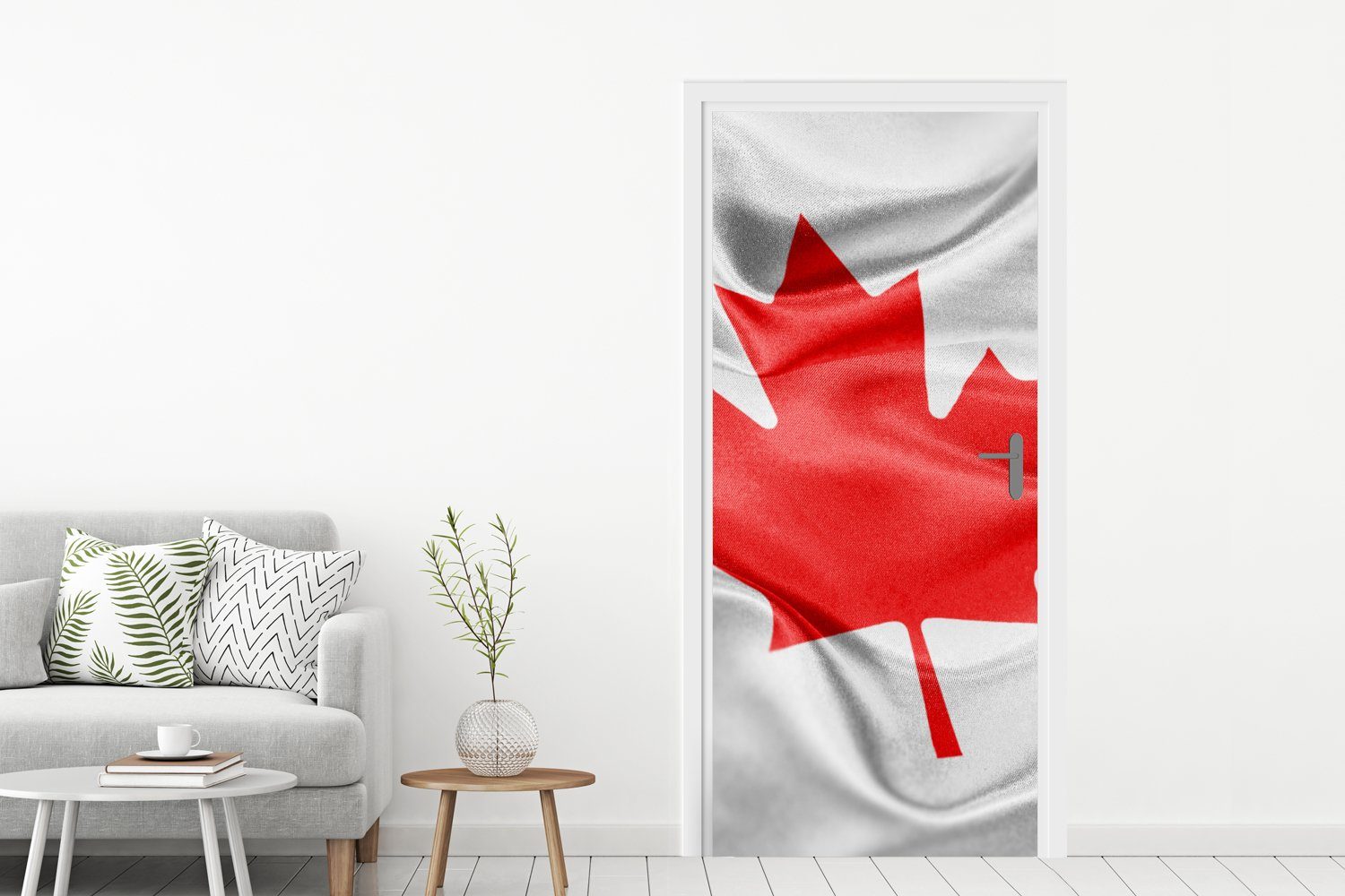 MuchoWow Türtapete Flagge Fototapete von (1 Matt, der St), cm bedruckt, für Auflösung Tür, Hohe 75x205 Türaufkleber, Kanada