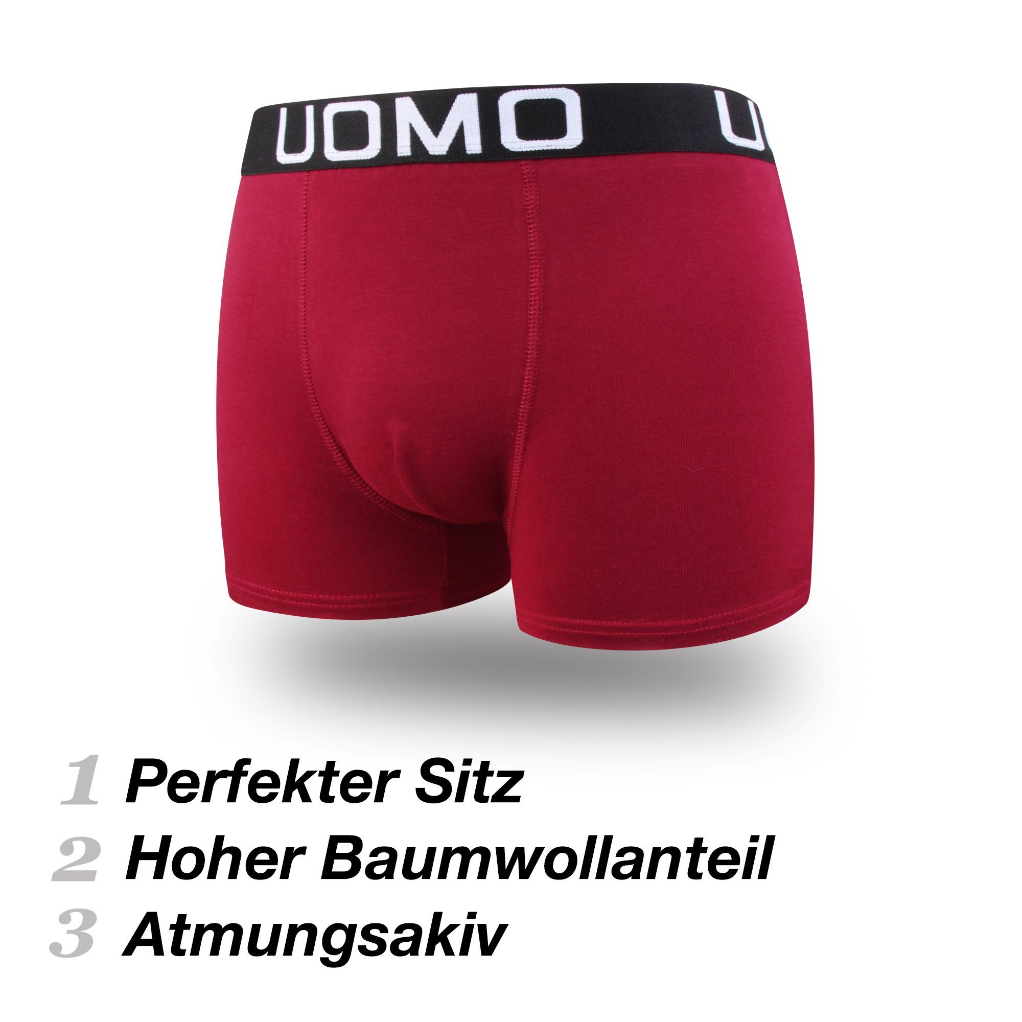 L&K Boxershorts 1119 (12er-Pack) Boxershorts Baumwolle Herren Set-B Unifarben aus klassischen