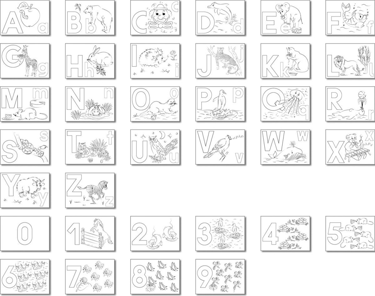 Ursus - Ludwig Bähr Zeichenpapier Ausmalblock A6 36 Blatt sortierte Motive