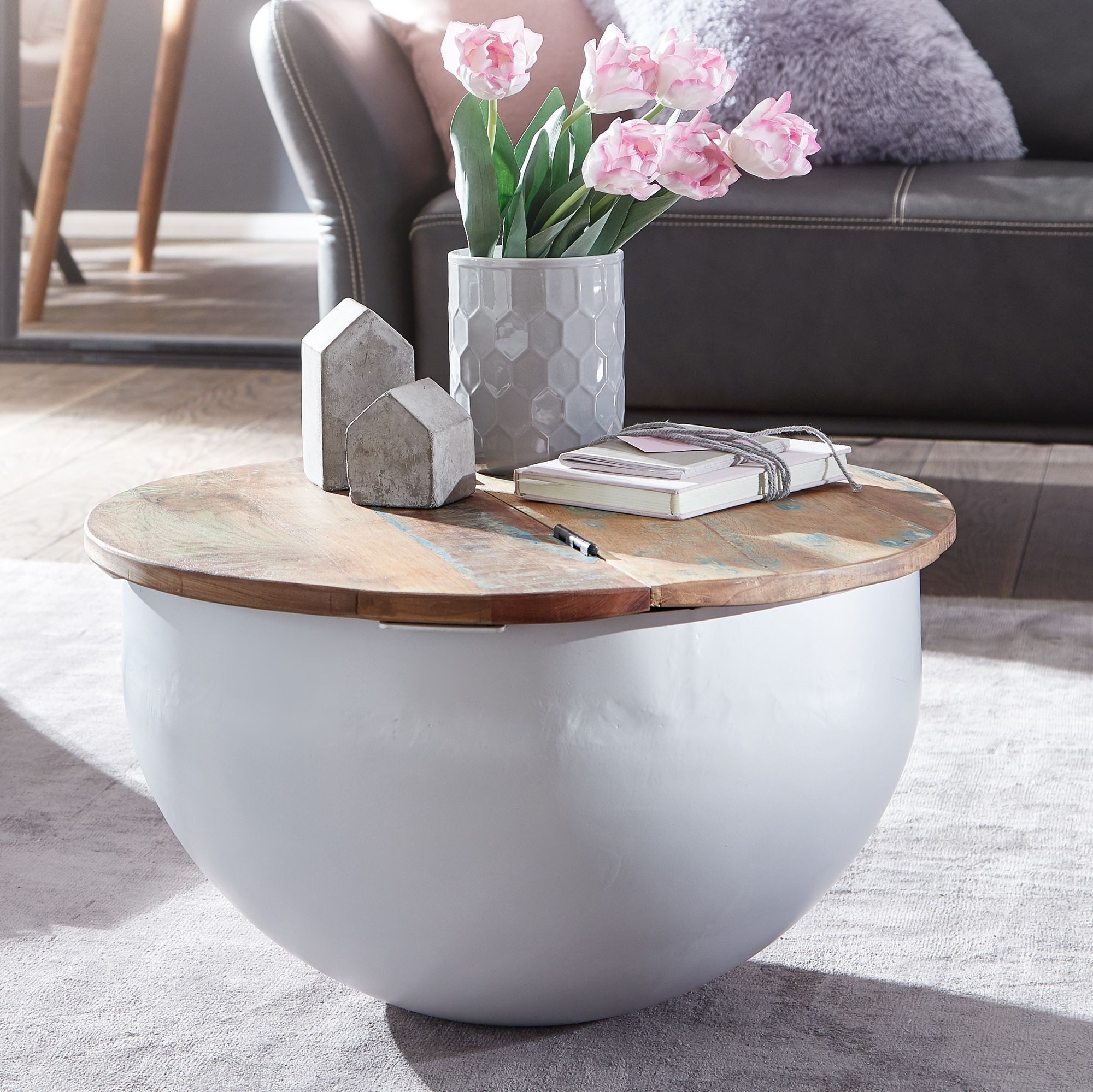 FINEBUY Couchtisch FB24611 (60x34x60 cm Mango günstig online kaufen