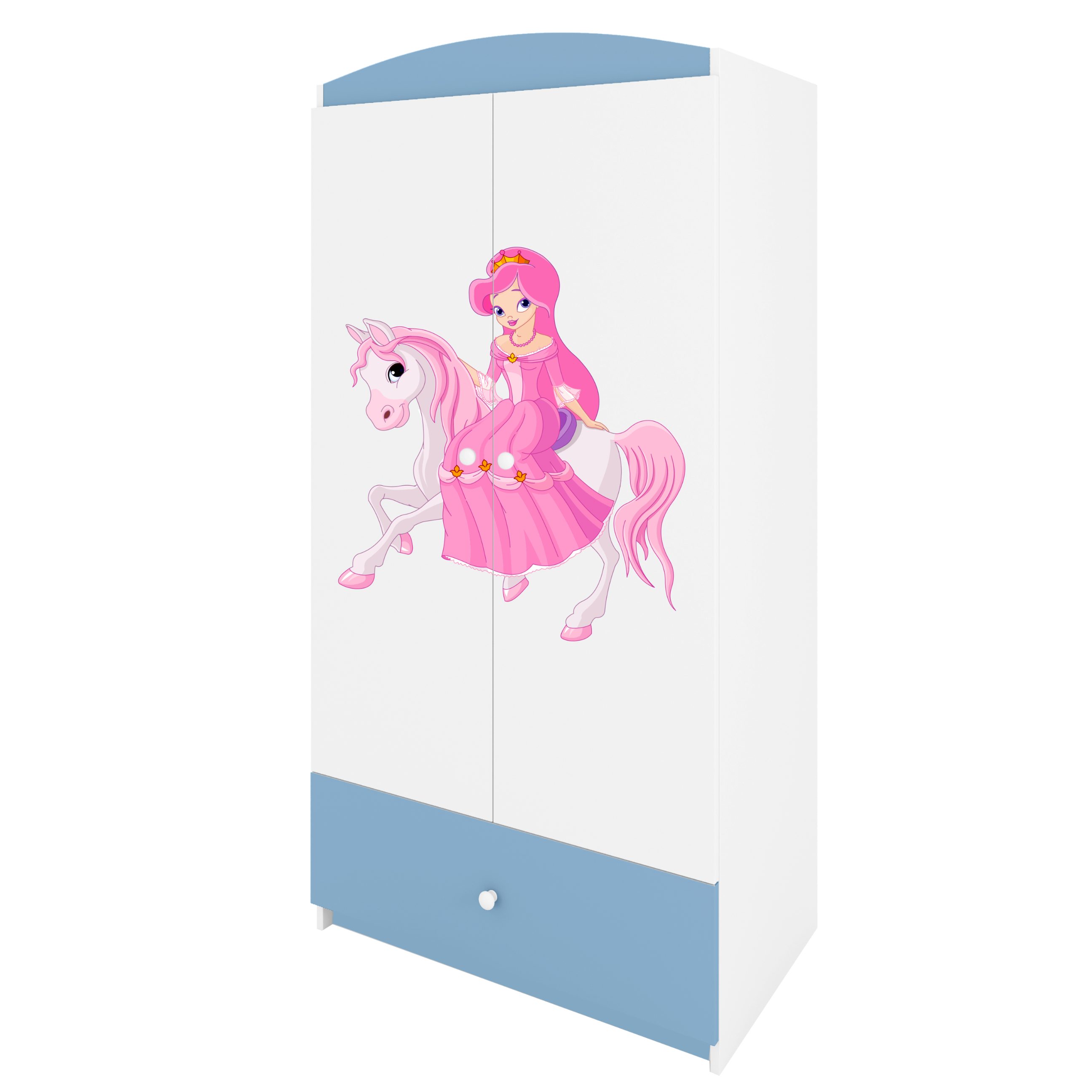 Raumhirsch Furniture Kinderkleiderschrank mit liebevollen Motiven - Kleiderschrank für Kinder (Kinderzimmerschrank für Mädchen, Mit Ablagefächern & Kleiderstange) hochwertige Verarbeitung, sanfte Farben, verschiedene Designs