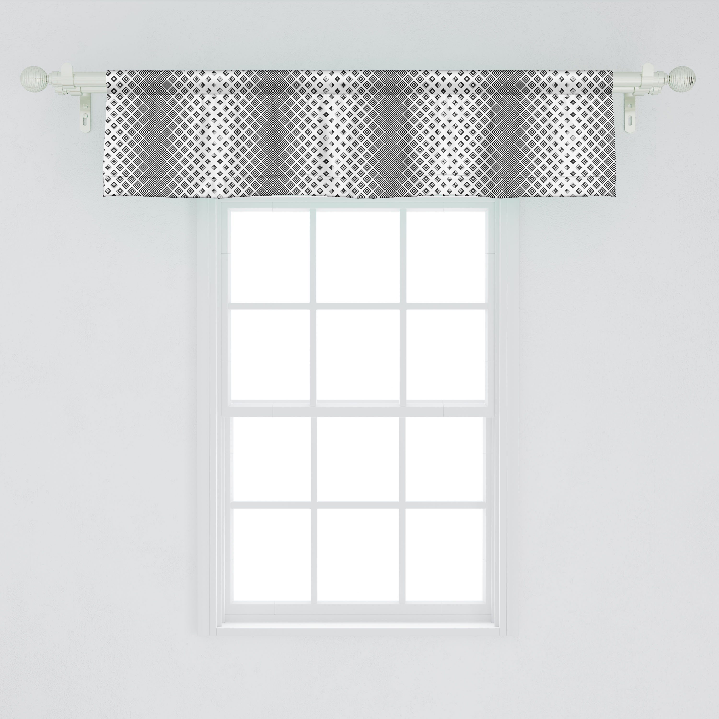 Form Abakuhaus, Dekor Geometrische Küche mit Schlafzimmer Vorhang Stangentasche, für Quadratische Microfaser, Scheibengardine Volant Abstrakt