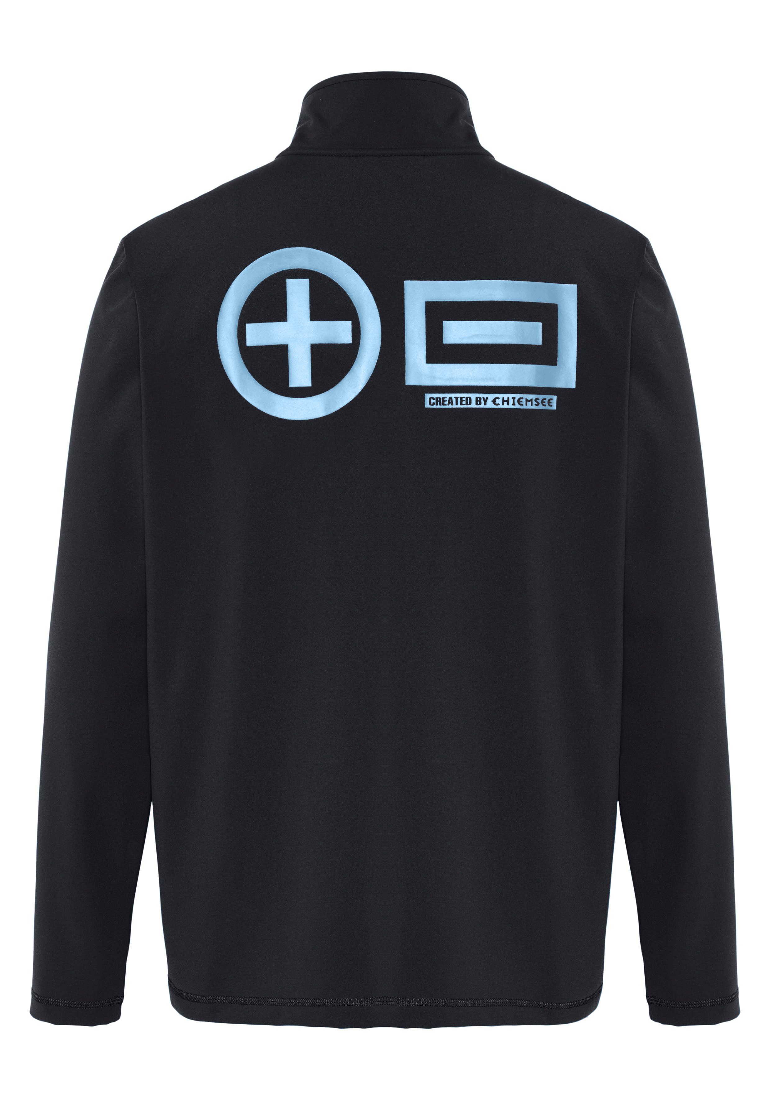 Chiemsee Strickfleece-Pullover mit sportlichem Logodruck, Langarm-Design, aus Strickfleece