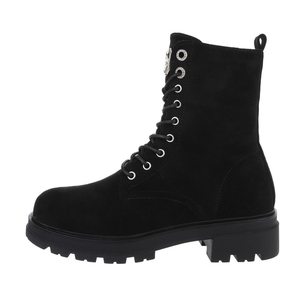 Ital-Design Damen Schnürschuhe Freizeit Plateaustiefelette (85303569) Block günstig online kaufen