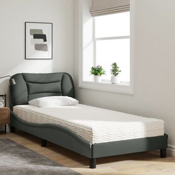 vidaXL Bett Bett mit Matratze Dunkelgrau 80x200 cm Stoff