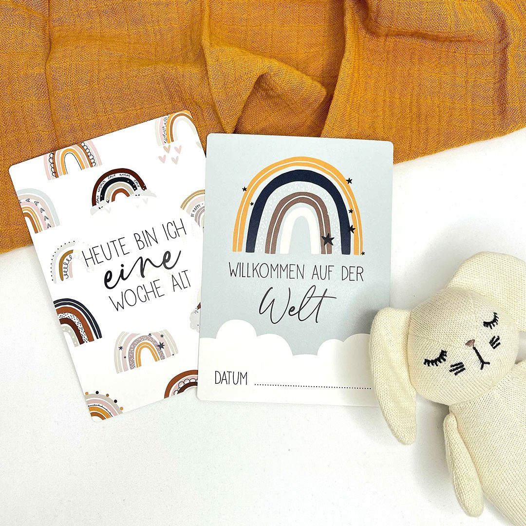 PAPIERDRACHEN Geschenkkarte 32 Meilensteinkarten für Babys und Kleinkinder