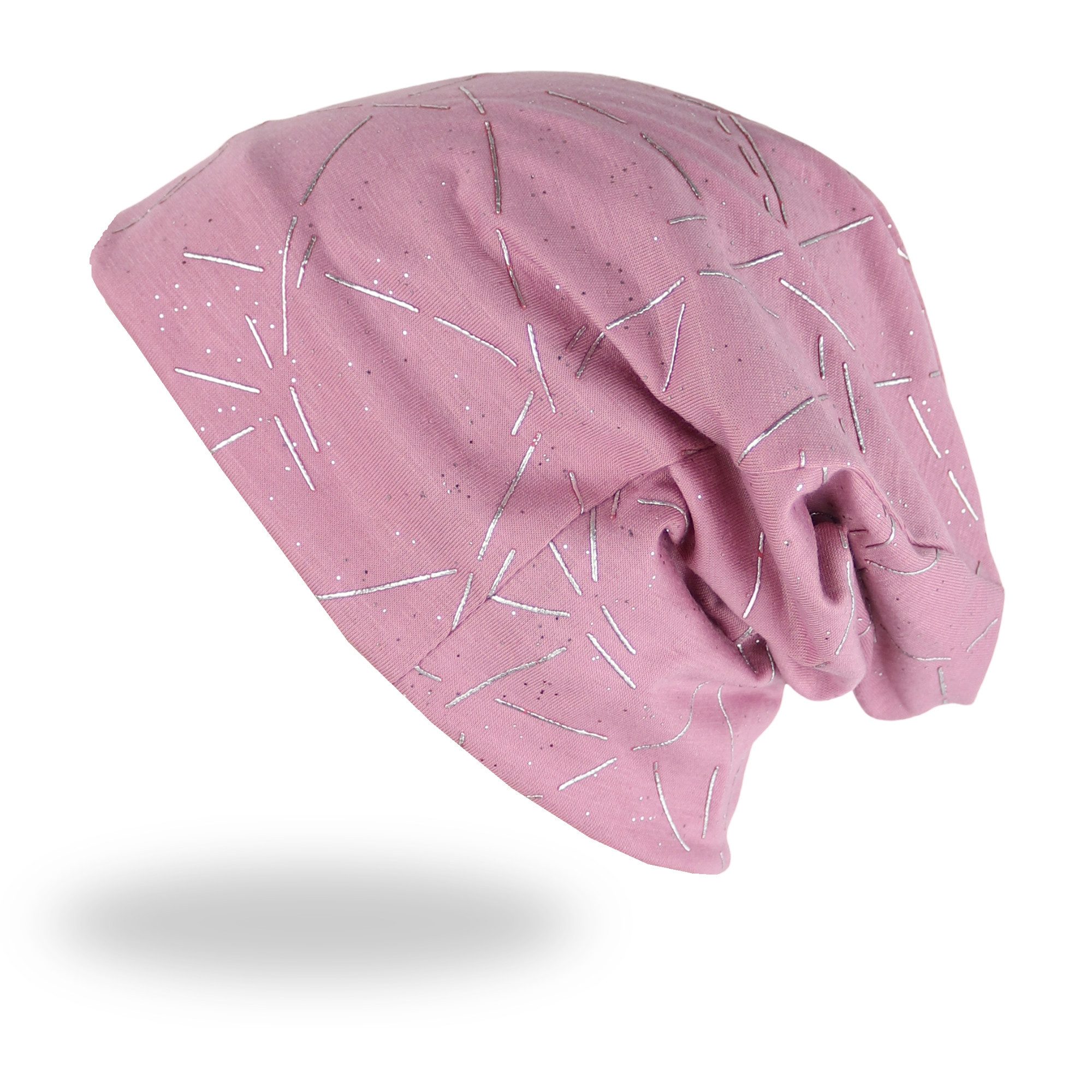 MIRROSI Beanie Unisex Beanie Slouch Mütze Uni, mit Glitzer, Wasched Look (Für Damen und Herren) Onesize, leicht und bequem