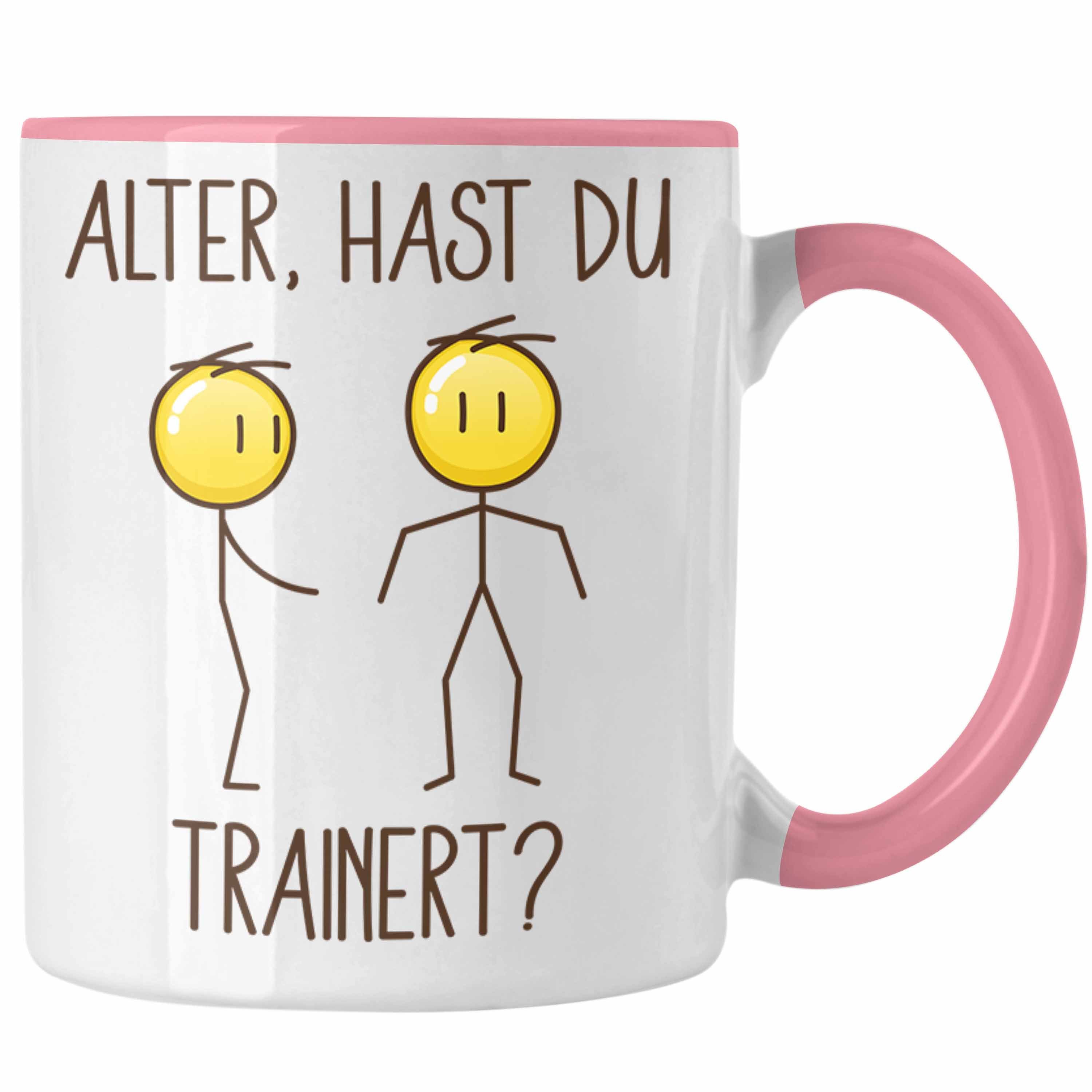 Humor Trainiert - Rosa Hast Tasse Trendation Bodybuilder Trendation Lustiges Geschenk Fitness Du Geschenk Tasse