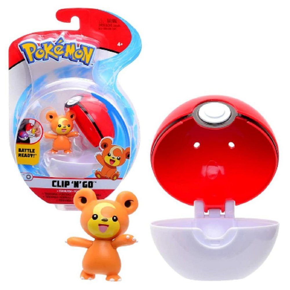 POKÉMON Spielfigur Pokémon Clip N Go Teddiursa + Pokéball