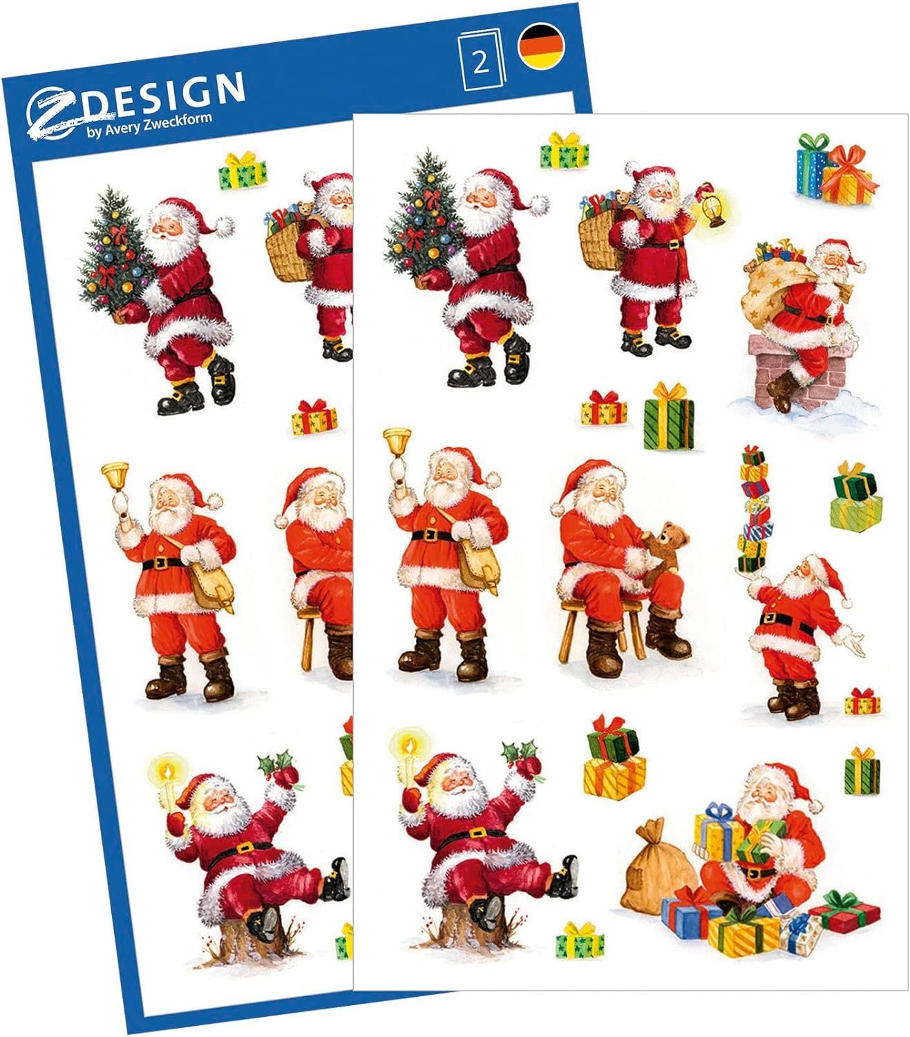 Avery Zweckform Наклейки AVERY Zweckform ZDesign Weihnachts-Sticker "Nikolaus"