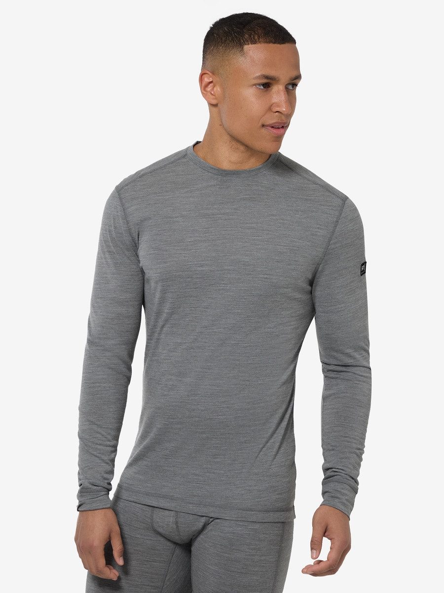 SUPER.NATURAL Langarmshirt für Herren, Merino M TUNDRA175 LS atmungsaktiver Merino-Materialmix