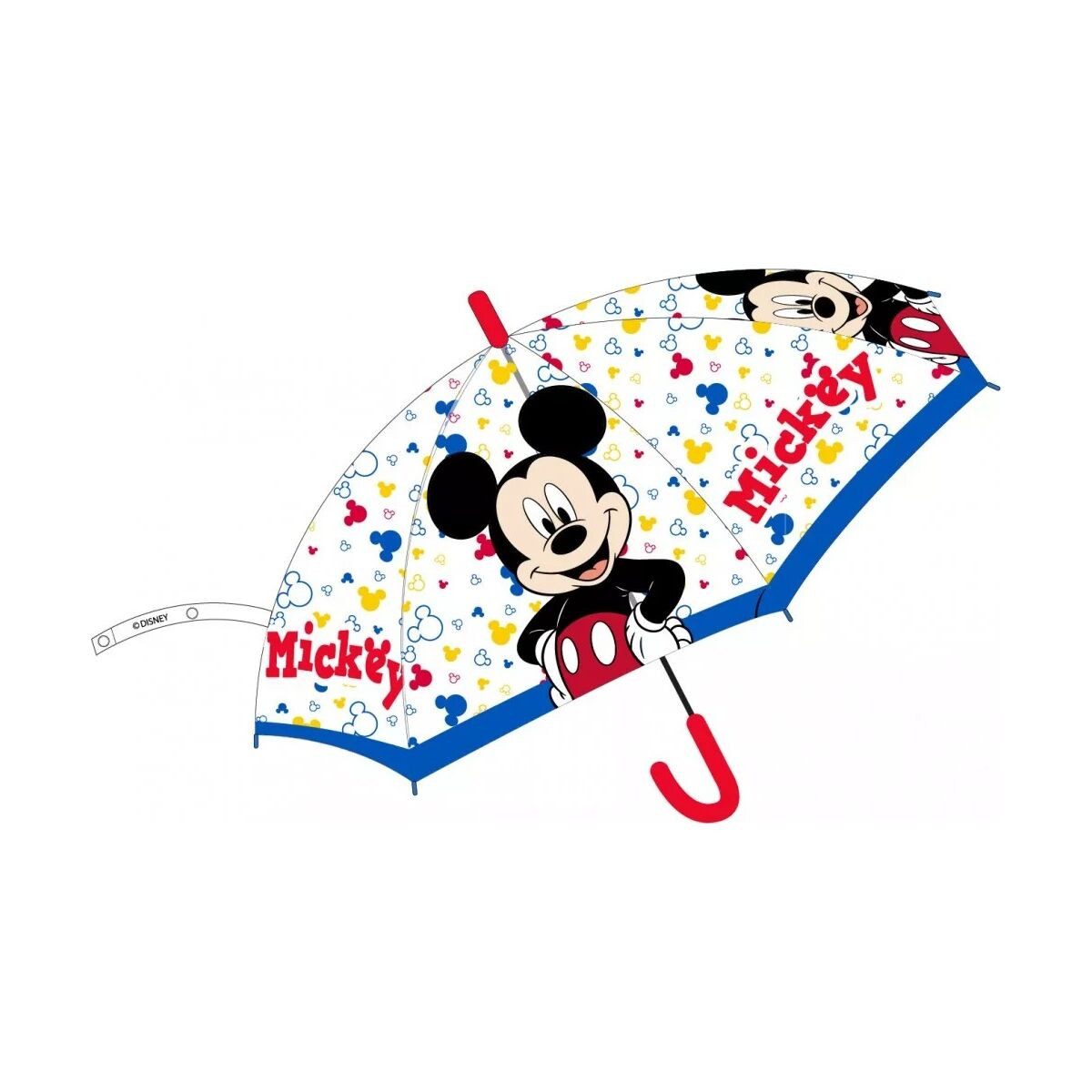 Disney Stockregenschirm Disney Mickey Kinder halbautomatischer transparenter