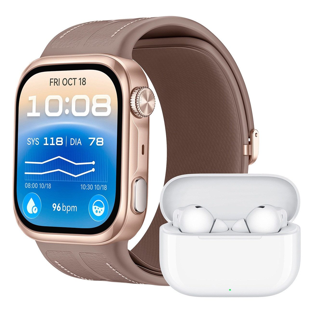 Huawei Watch D3 Bundle Smartwatch, Blutdruckmessung in medizinischer Qualität