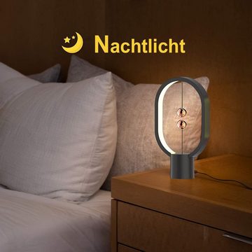 DTC GmbH LED Schreibtischlampe Magnetschalter Balance Nachttischlampe,USB, Nachttisch für das Schlafzimmer Büro Dekoration