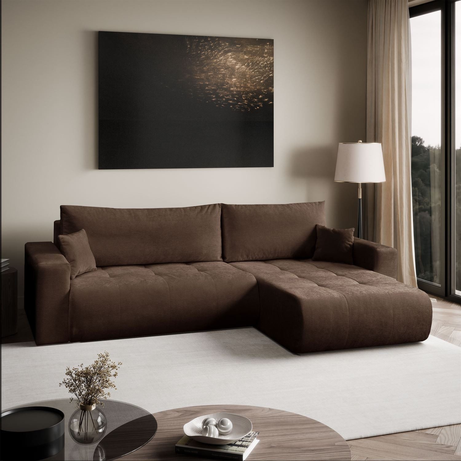 Lookway Ecksofa CLOUD mit Bettfunktion und Bettkasten, 277x83x143 xm