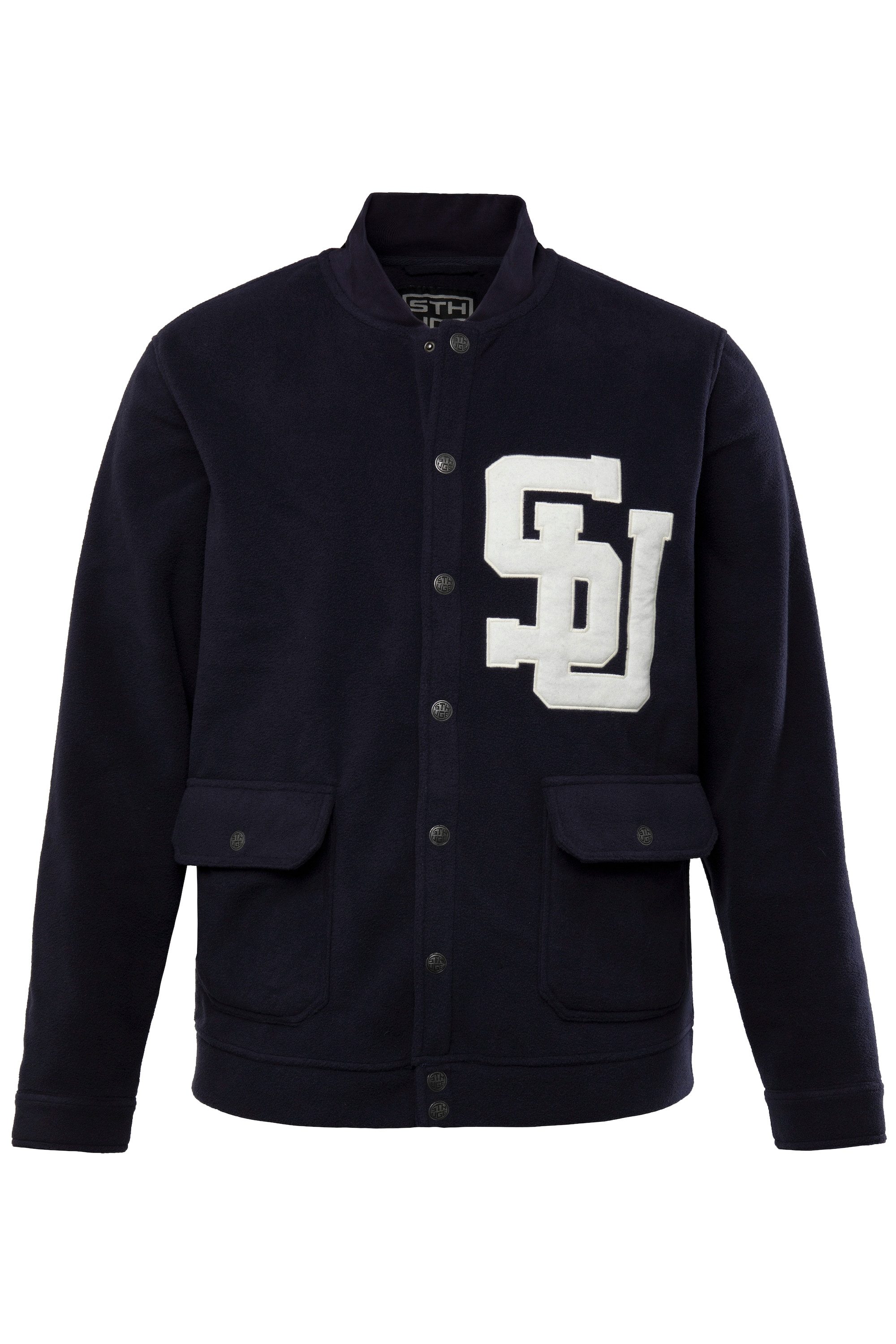 STHUGE Fleecejacke STHUGE Fleecejacke Collegekragen Bouclé-Badge günstig online kaufen