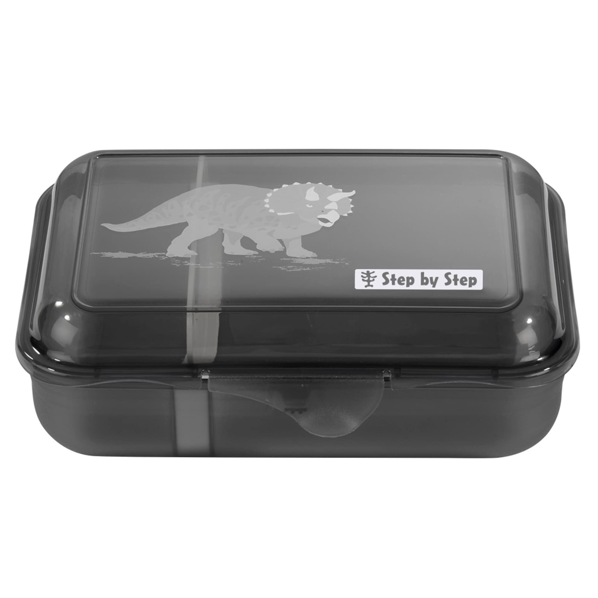 by spülmaschinengeeignet, Step Kunststoff, Schwarz Dino Step Tres, mit (1-tlg) Lunchbox BPA-frei, Klickverschluss,