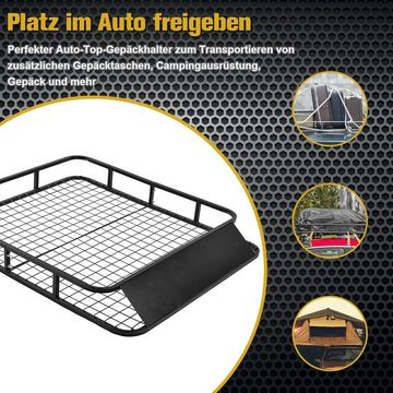 COSTWAY Dachträger, universal Dachkorb für Auto bis 75kg, 122x102x15cm