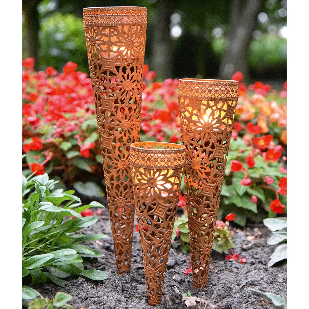 Kerzenhalter Gartendeko Windlicht Erdspieß Kerzenhalter Außenbereich Gartensteck