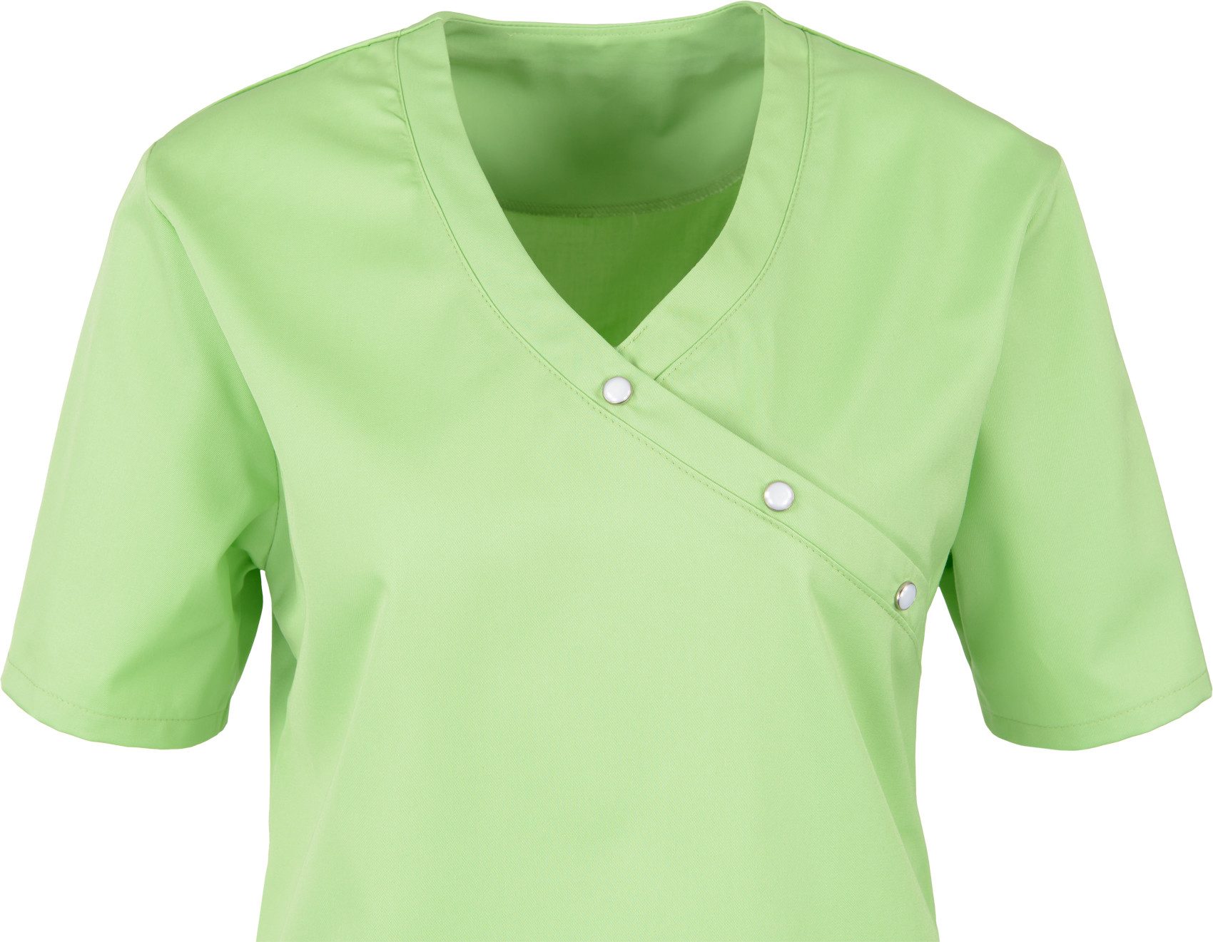 BEB Schlupfbluse beb MEDIZIN/PFLEGE Damen KASACK Kurz V-Neck Baumwollmix Apfelgrün