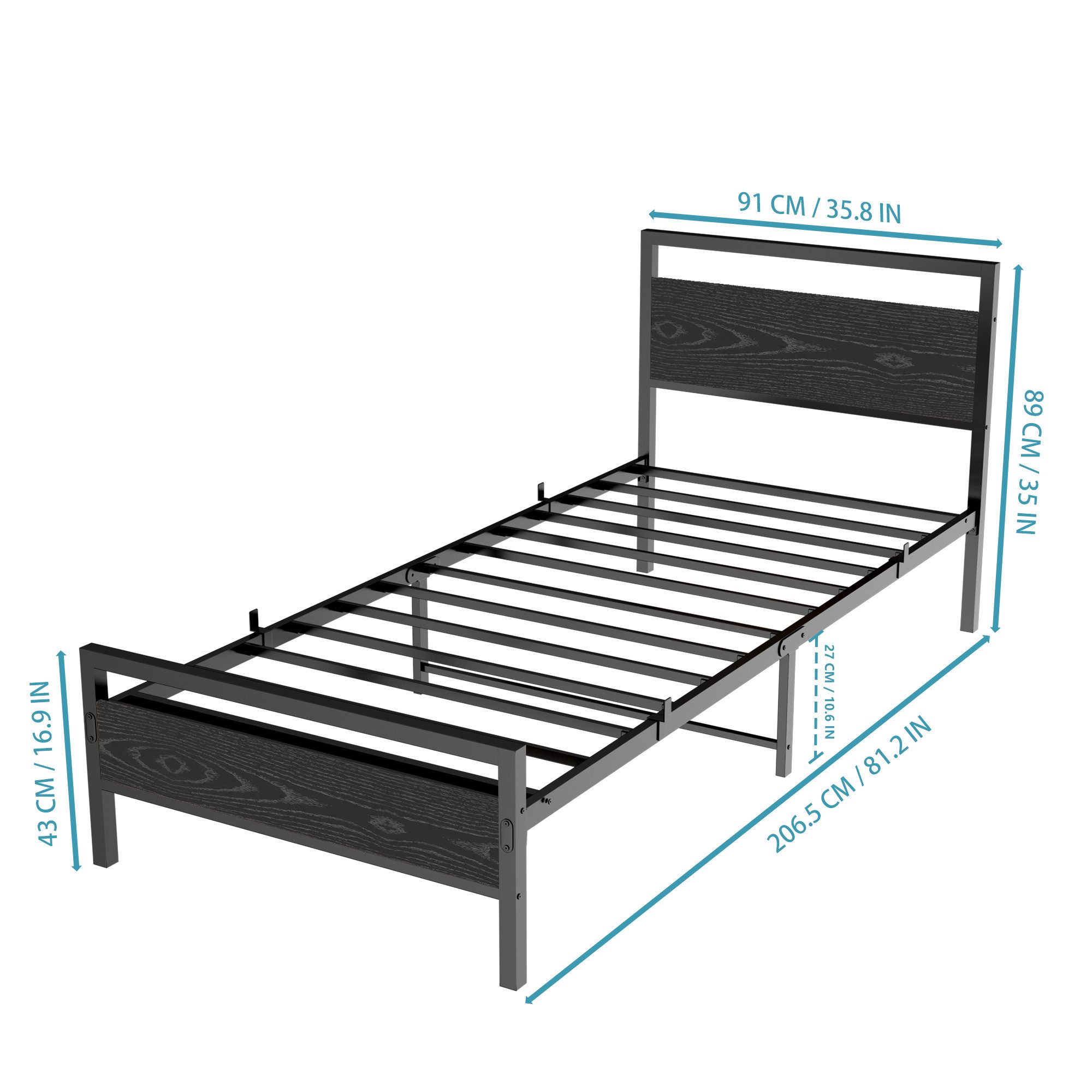 HAUSS SPOLE Metallbett mit MDF-Kopfteil, Lattenrost, günstig online kaufen
