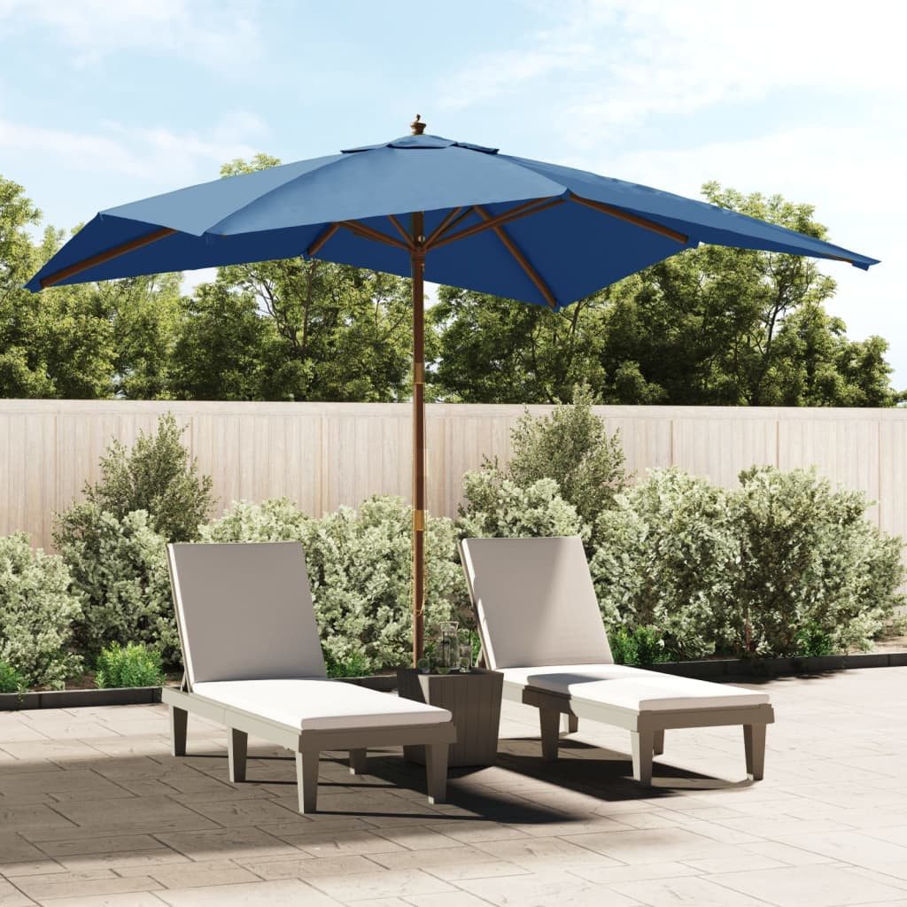 Thumbnail - furnicato Sonnenschirm mit Holzmast Azurblau 300x300x273 cm