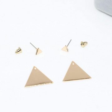 GOLDEN Paar Ohrstecker 18k Vergoldete Dreieck Ohrstecker Minimalistisch Geometrische Geschenk