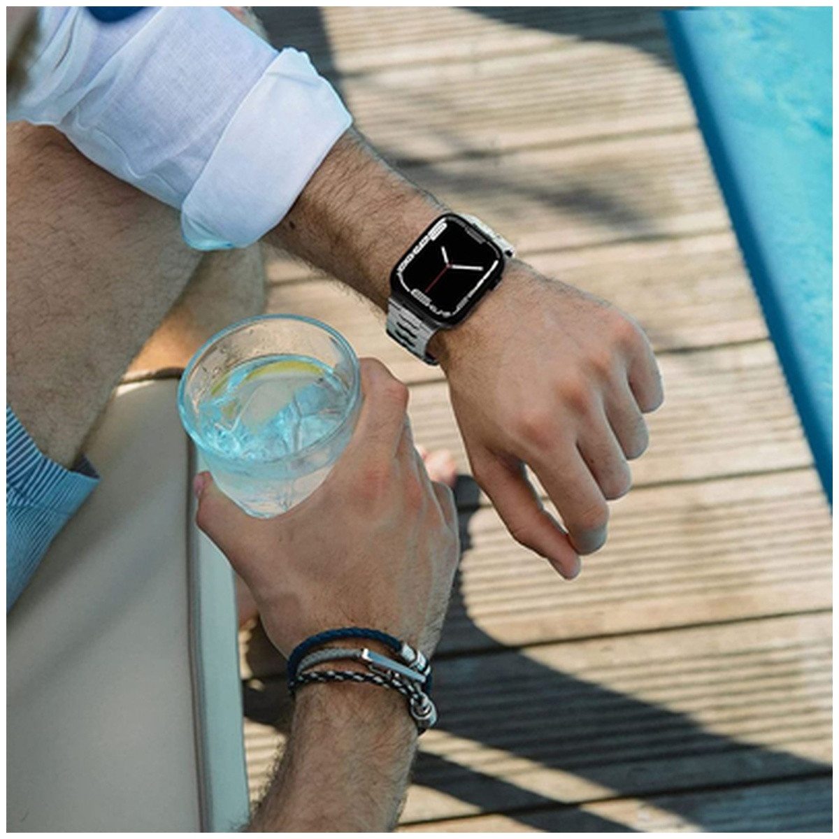 TECH PROTECT Smartwatch-Armband Tech-Protect Stainless Line Armband Apple Watch 4-9 SE Ultra 42-49mm – Bild 5 von 5