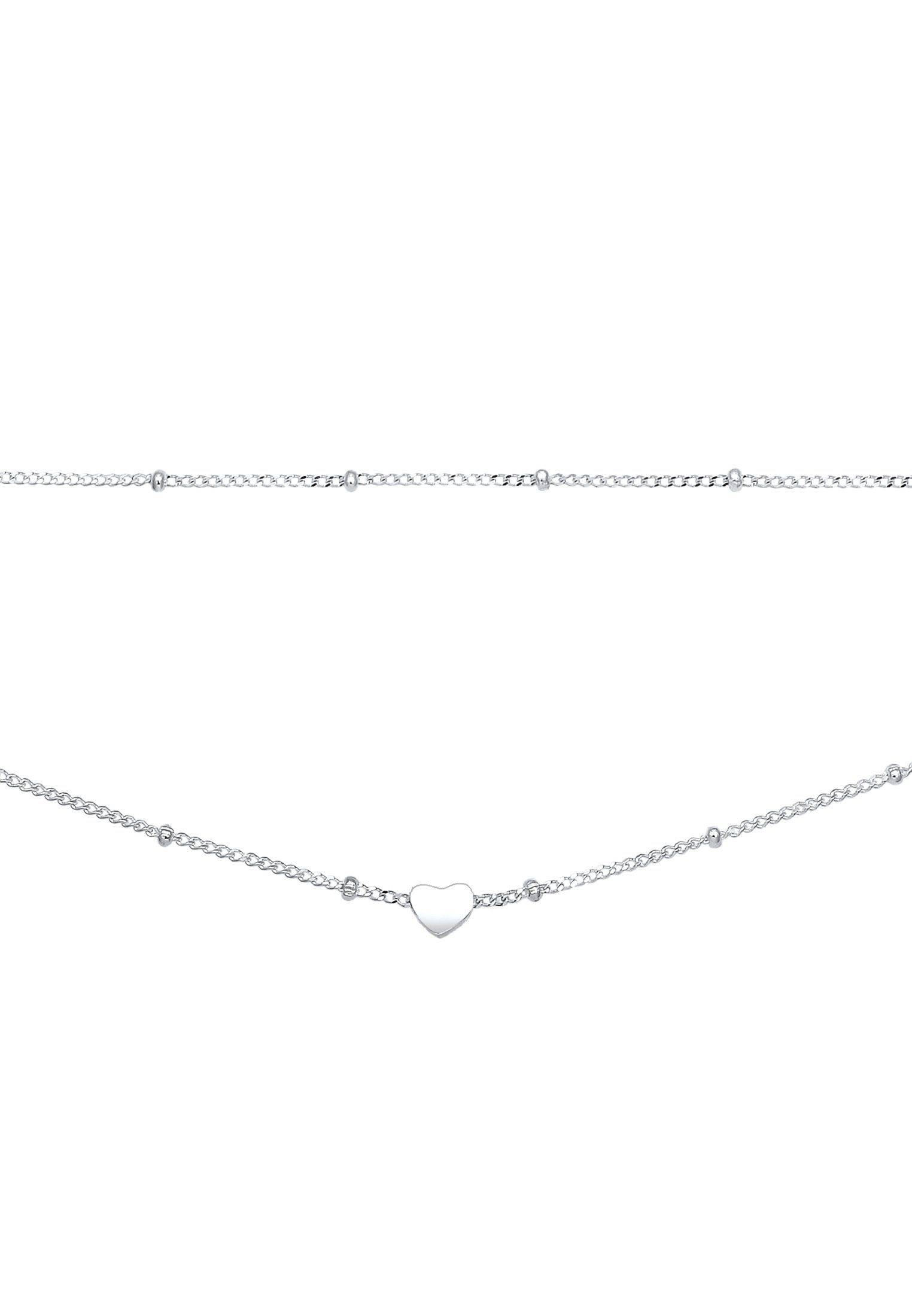 Elli Collier Choker Layer Kugelkette Herz 925 Silber günstig online kaufen