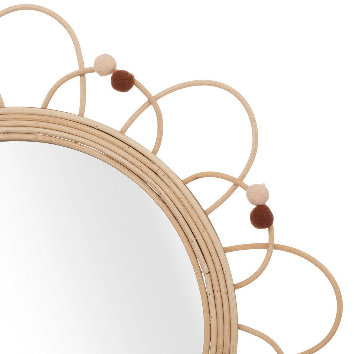 Atmosphera Créateur d'intérieur Wandspiegel Dekospiegel CAMPAGNE, Rattan, Ø 38 cm