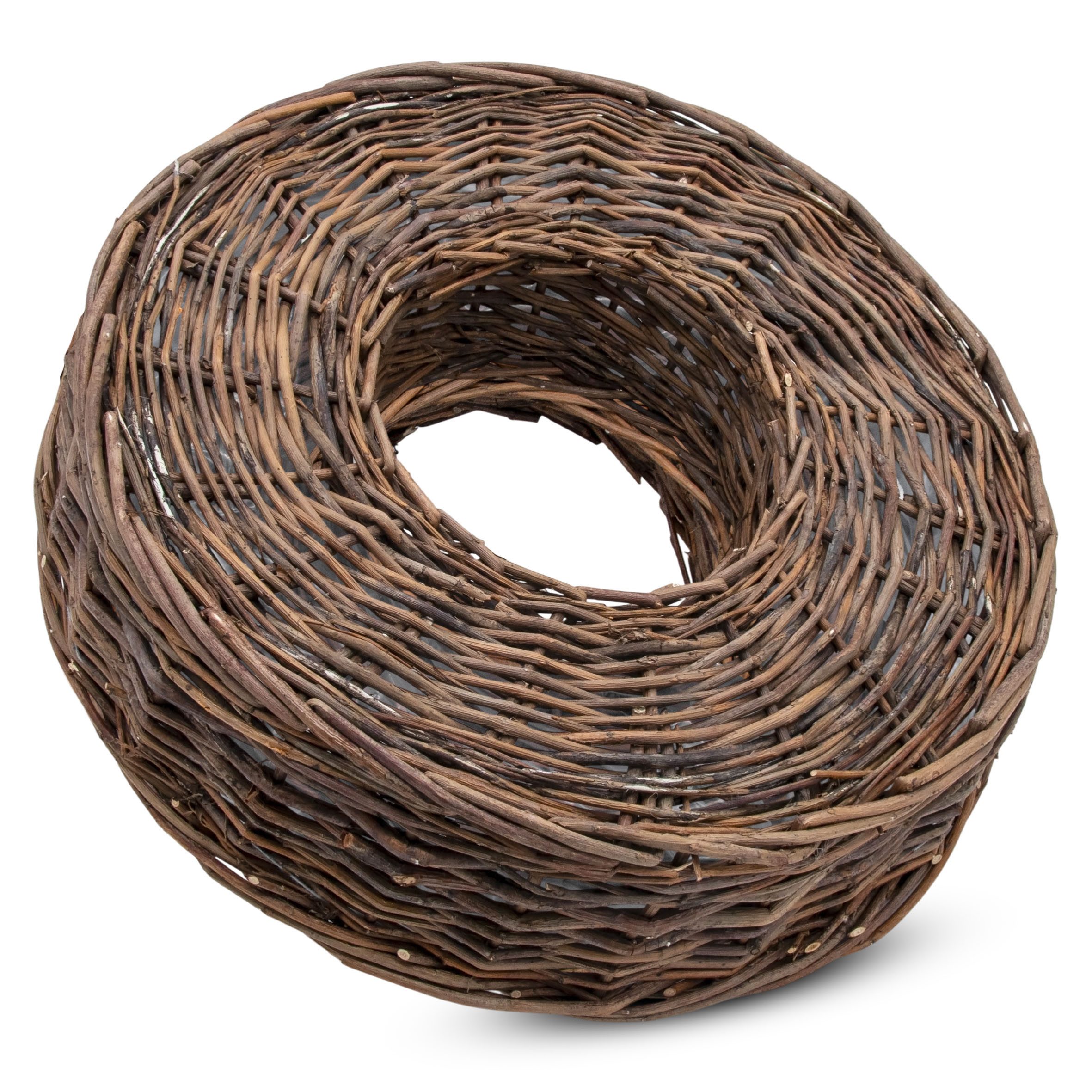 Spetebo Blumentopf Rattan Pflanzring natur (1 Set, 2 St., mit Folie), Weide Blumenschale zum direkten Bepflanzen