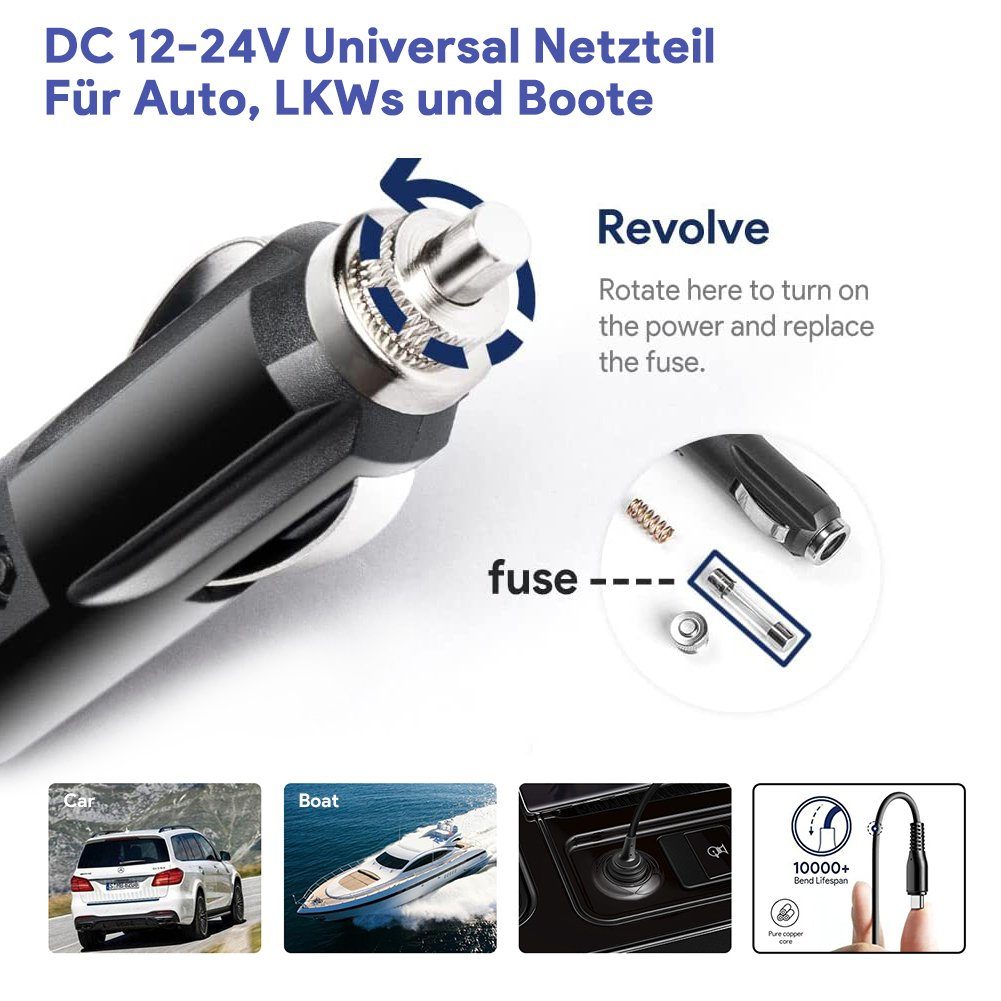 HKY 65W max Auto Ladegerät Laptop Type C für alle Typ-C-fähigen Geräte KFZ-Netzteil (Schnellladung, kompatibel mit DELL Pro 14/16 Serien, USB-C PD)