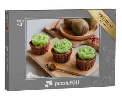 puzzleYOU Puzzle Blütenblatt-Kiwi: Köstliches hausgemachtes Gebäck, 48 Puzzleteile, puzzleYOU-Kollektionen Obst, Essen und Trinken