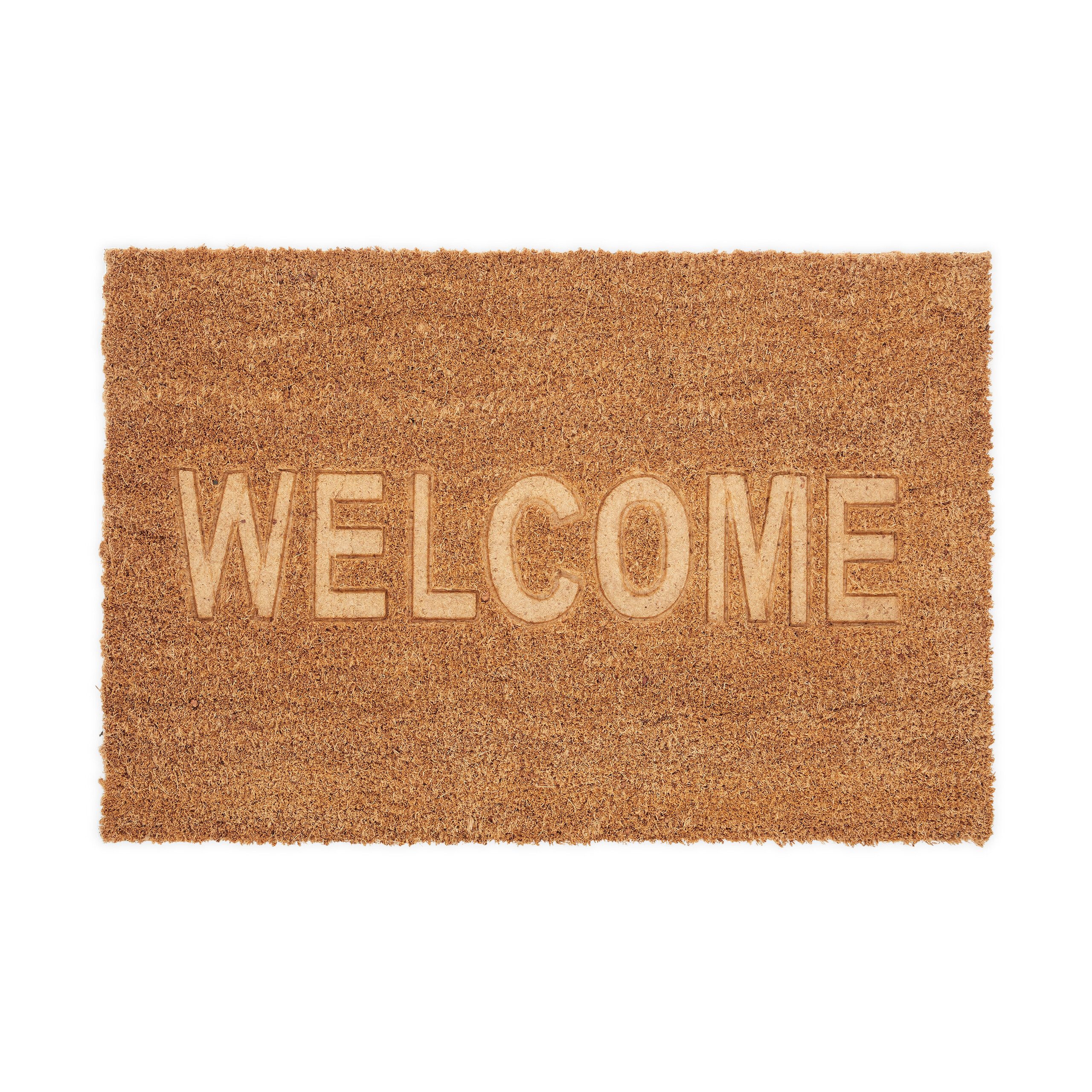 relaxdays Fußmatte Kokos Fußmatte Welcome, rechteckig, günstig online kaufen