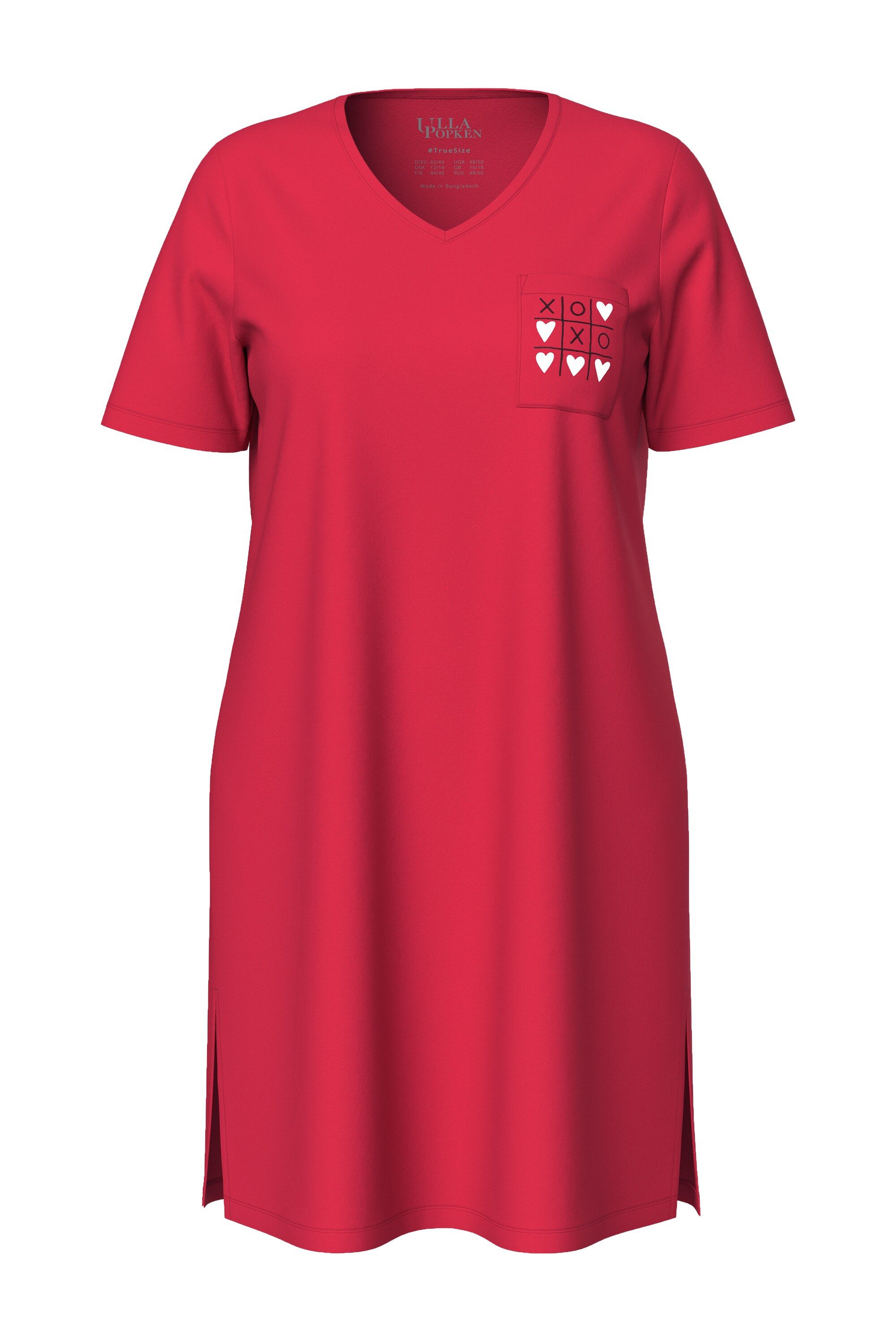 Ulla Popken Bigshirt Bigshirt Herzmotiv V-Ausschnitt günstig online kaufen
