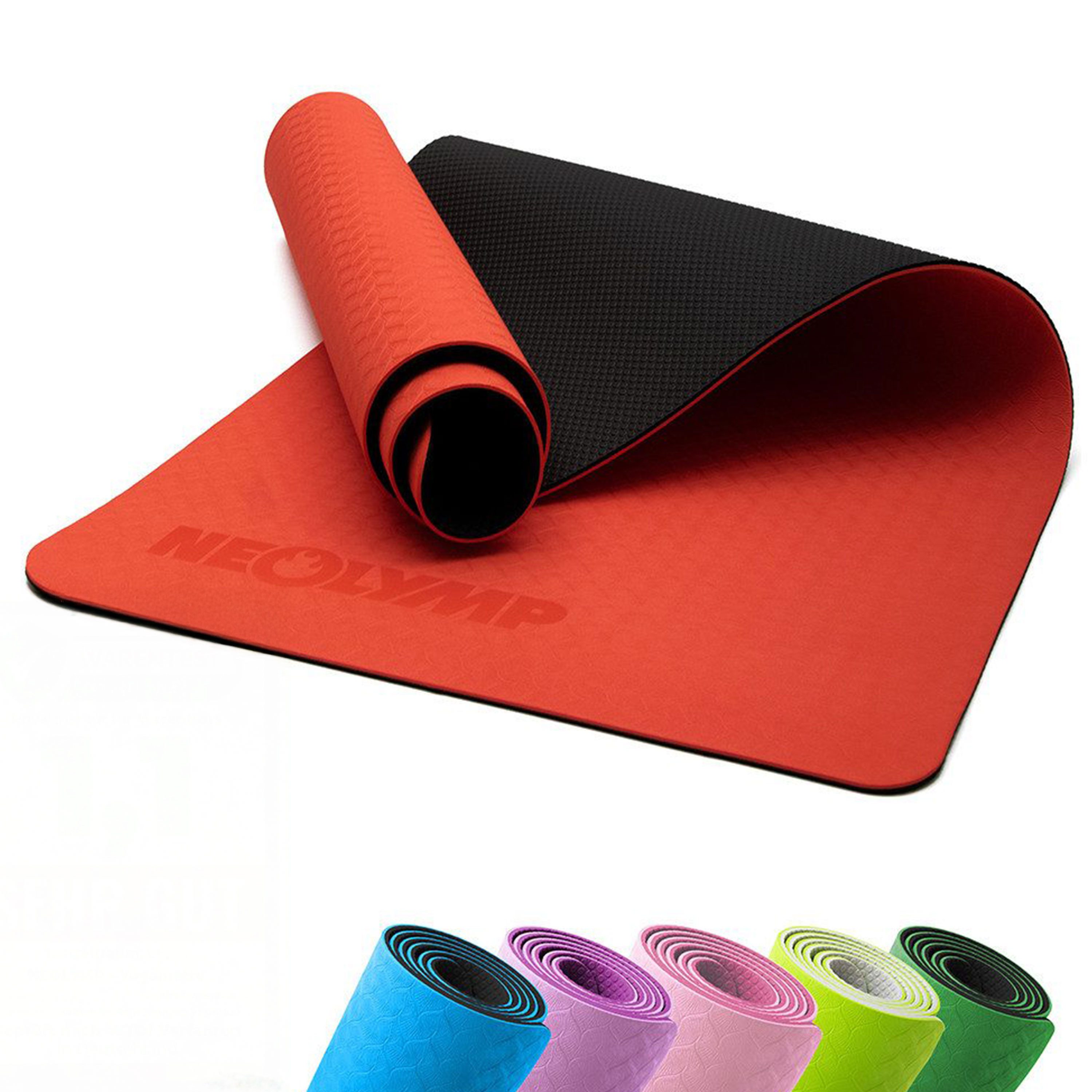 NEOLYMP Yogamatte Sportmatte - Ideal für Yoga, Pilates & Gymnastik - Fitnessmatte (Set, Gymnastikmatte - Workouts In- und Outdoor - E- Book - 6 Farbvarianten), Trainingsmatte - Rutschfeste Oberfläche - Komfort -Gelenkunterstützung
