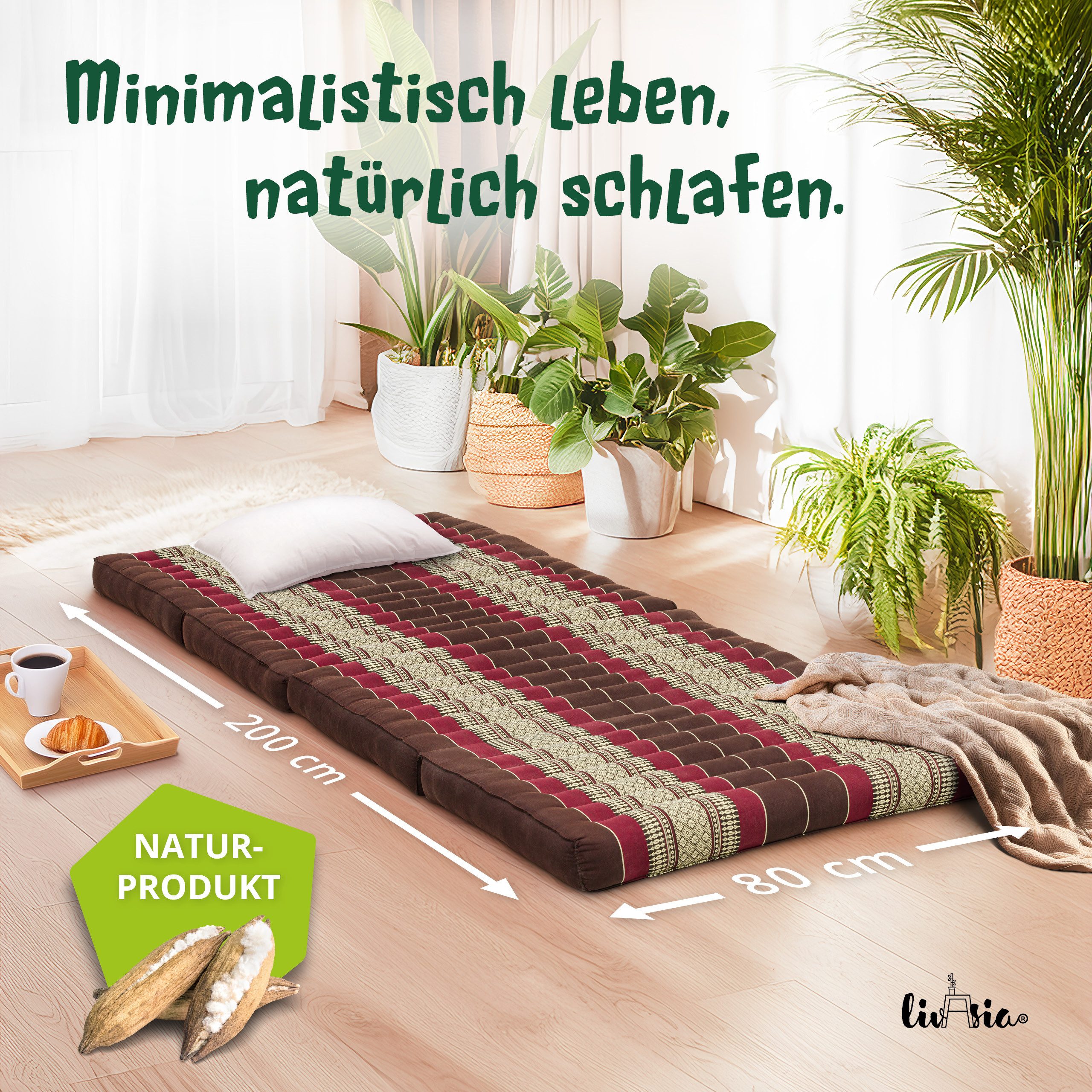 Klappmatratze Faltmatratze 80 cm (Classic) - 200x80x8cm, livasia, 8 cm hoch günstig online kaufen