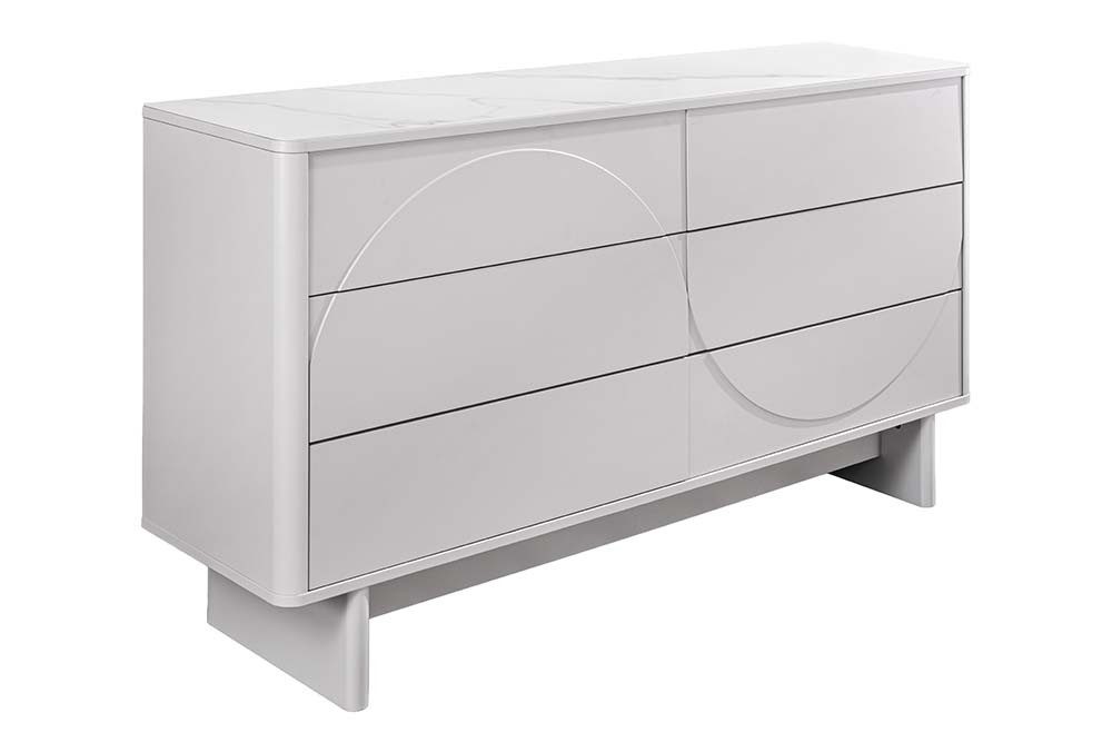 riess-ambiente Sideboard SAVOY 150cm weiß - Marmoroptik, Keramik-Deckplatte, Schubladen, modern (Einzelartikel, 1 St), moderne Kommode - ideal für Flur, Esszimmer, Wohnzimmer & Schlafzimmer