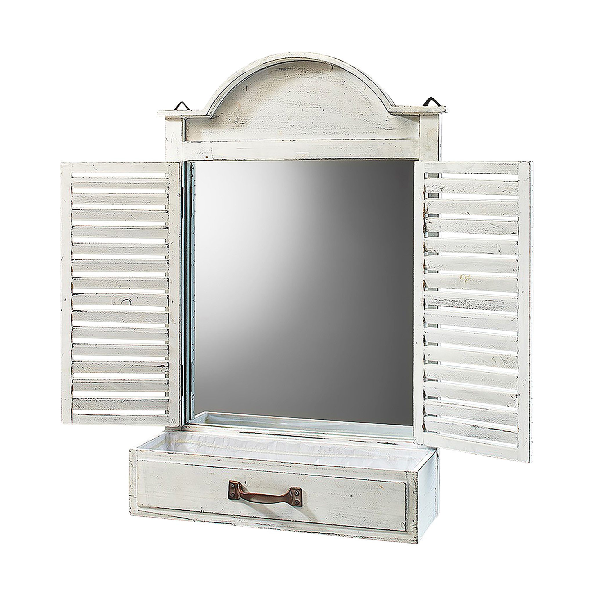 Kobolo Dekoobjekt Dekofenster mit Spiegel und Pflanzschale white (Stück, 1 günstig online kaufen