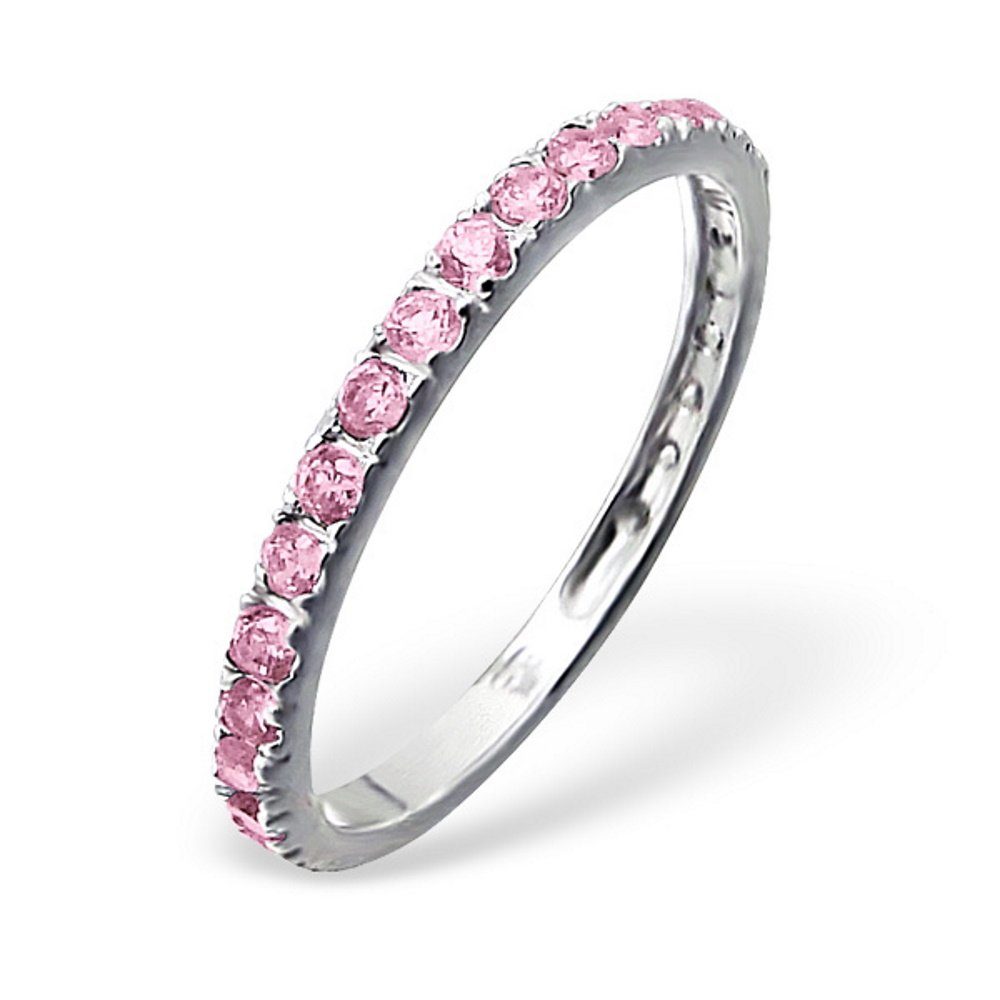 BUNGSA Fingerring Ring 23 Kristalle Silber 925 Silber Damen (inkl. Schmuckbeutel aus Organza), Damen Herren Verlobung Ehering Valentinstag