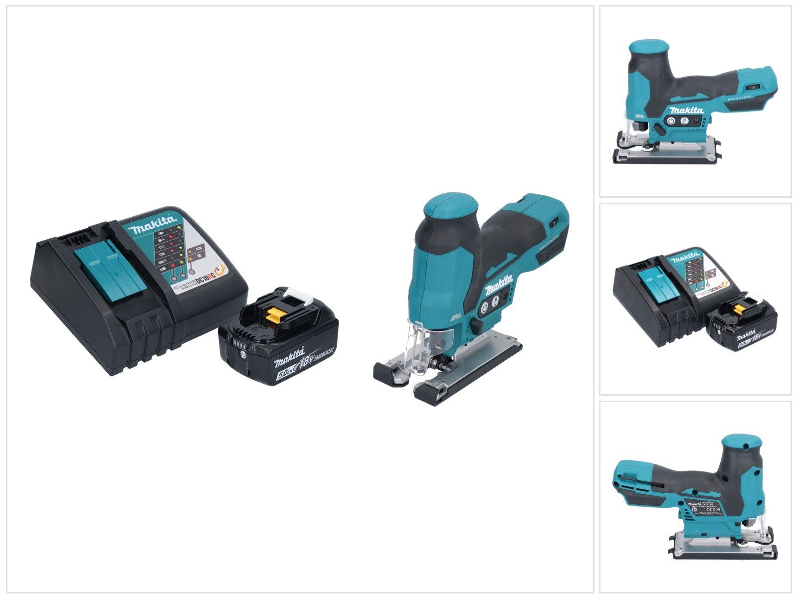 Makita Akku-Stichsäge DJV 185 RT1 Akku Pendelhubstichsäge 18 V Brushless + 1x Akku 5,0 Ah