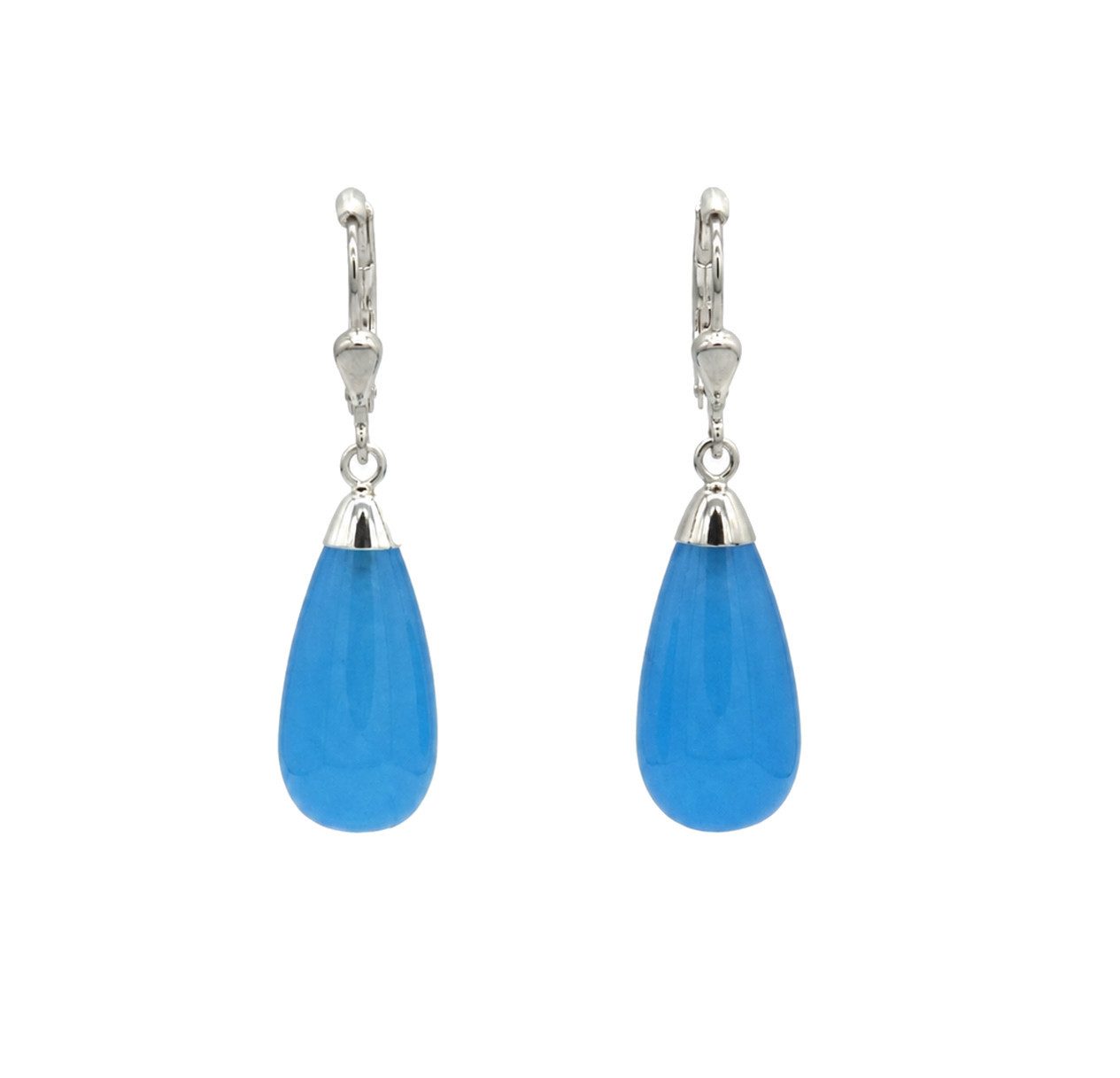 Sogni d'oro Paar Ohrhänger "Himmelblau" mit blauem Chalcedon, Silber 925