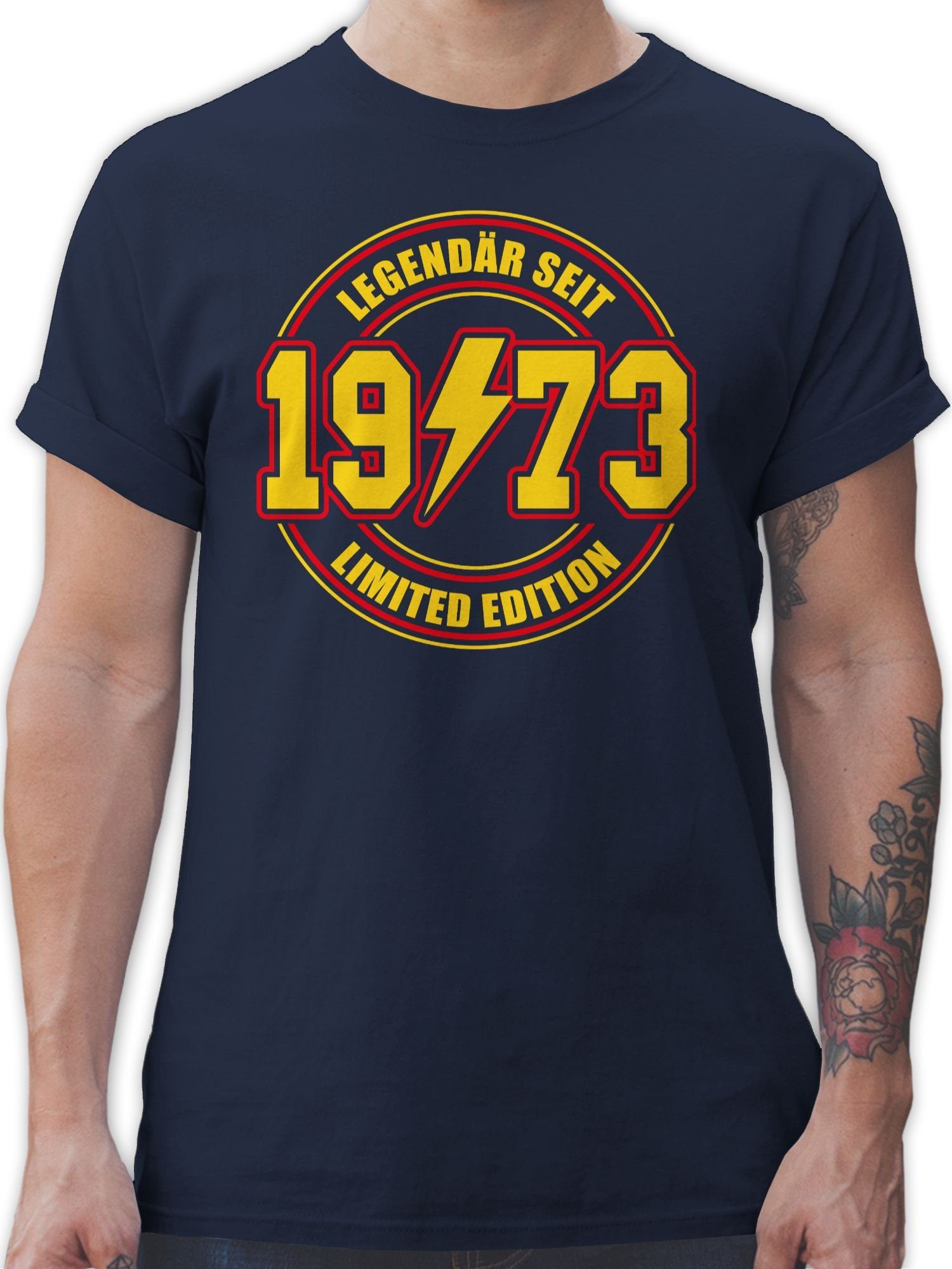 Shirtracer T-Shirt Legendär seit 1973 Limited Edition 50. Geburtstag 01 Navy Blau