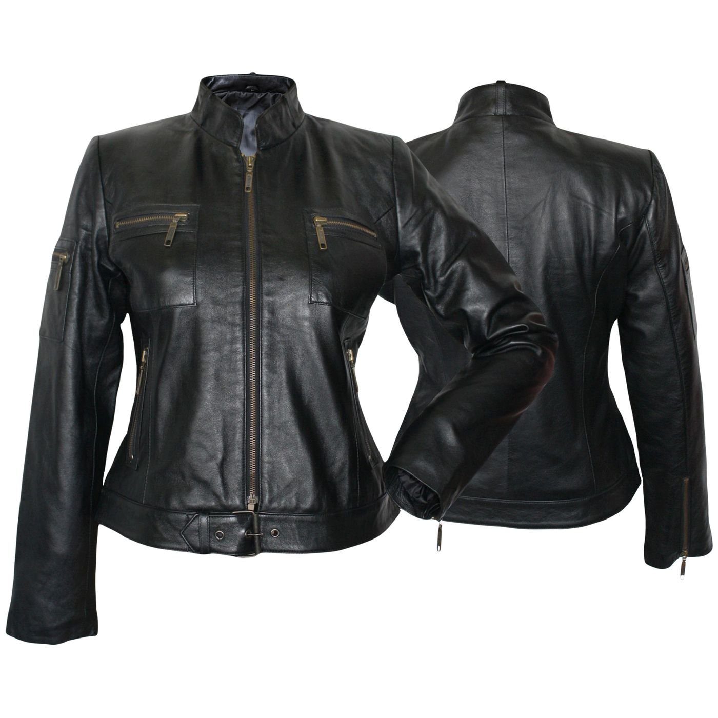 German Wear Lederjacke Trend 430J black Damen Lederjacke Jacke aus Lamm Nappa Leder Schwarz