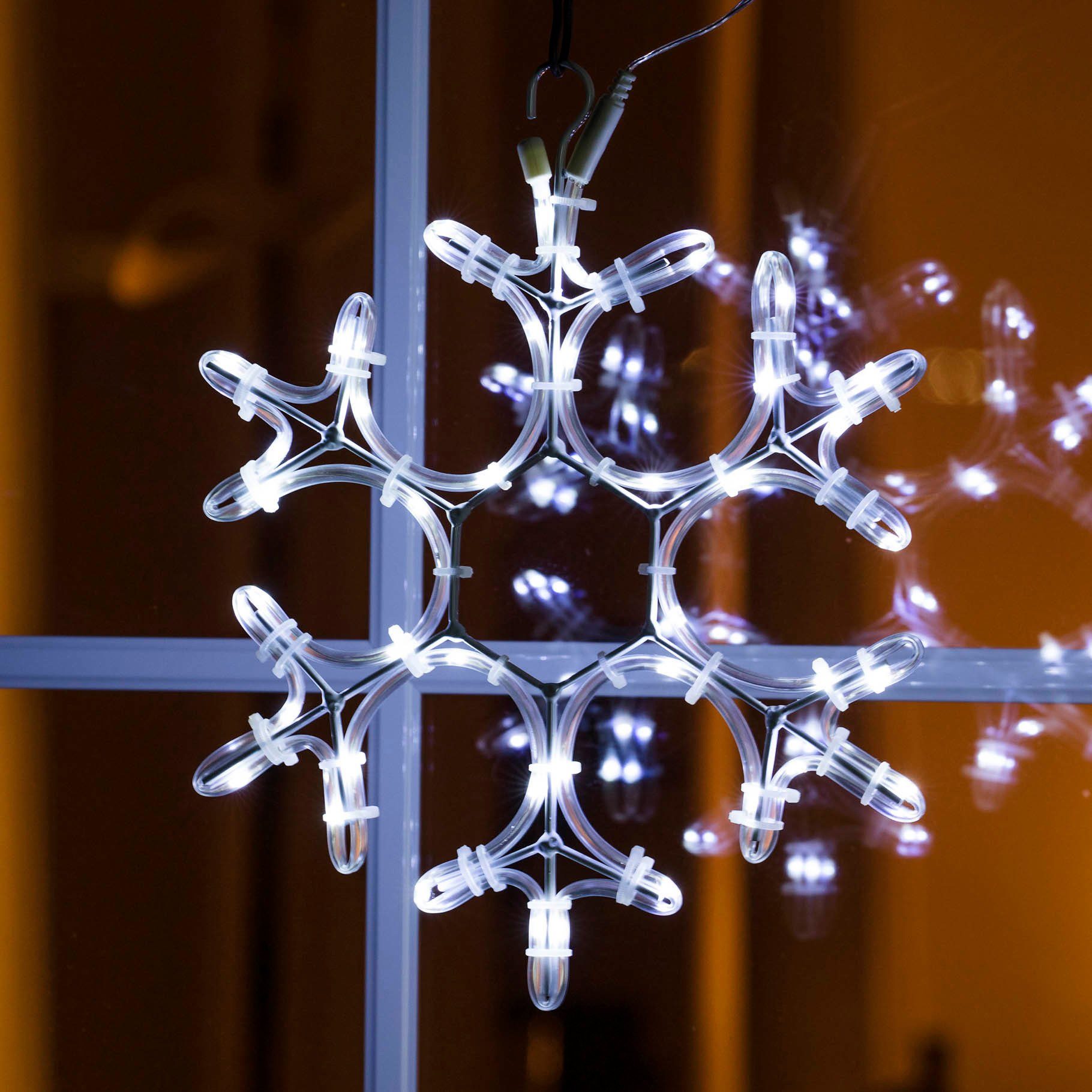 HI LED-Dekofigur LED Lichterschlauch Schneeflocke mit 40 kalt weißen LEDs (1 St)