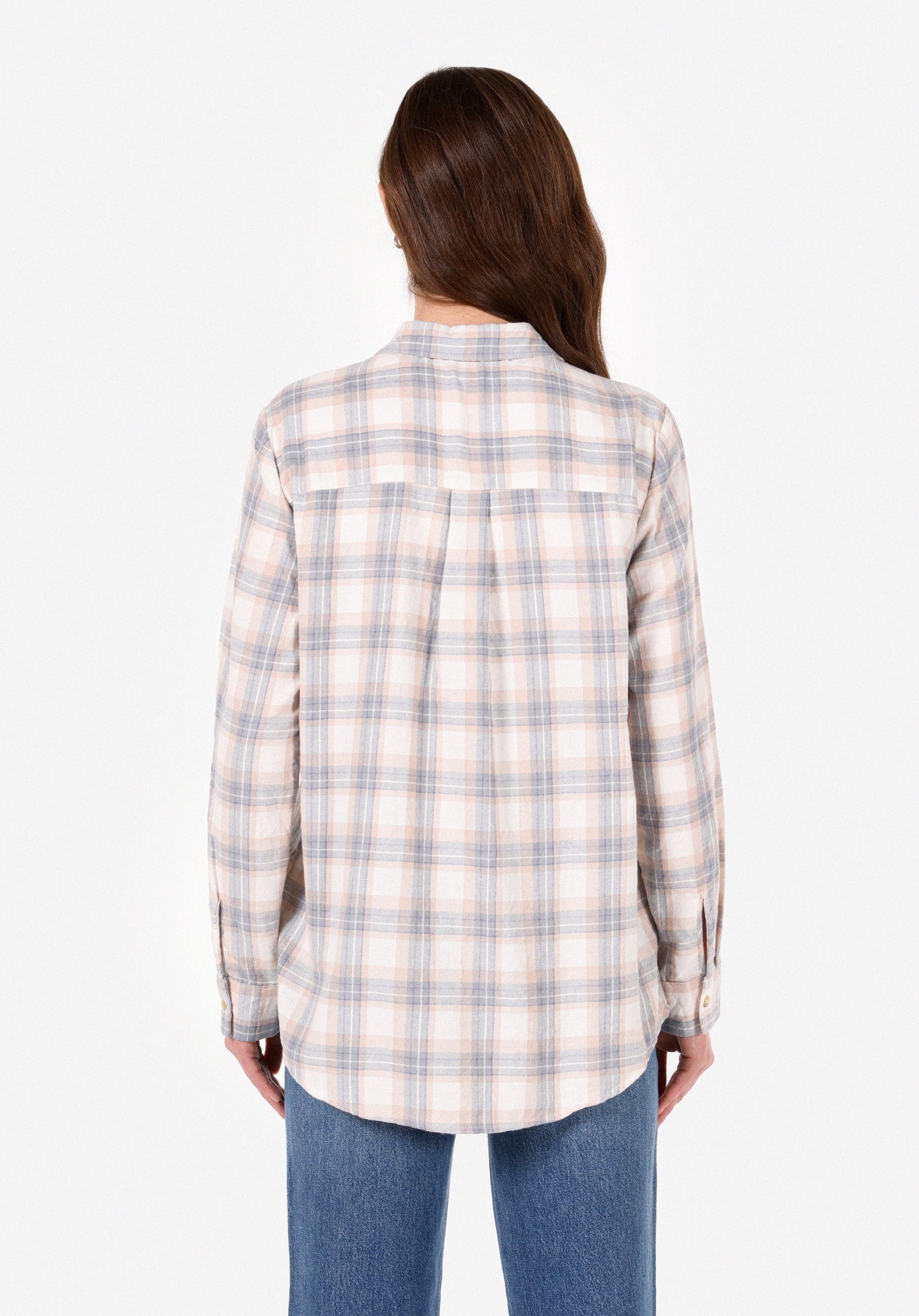 Colins T-Shirt Colins Regular Fit Shirt Neck Plaid Damen Langarmshirt günstig online kaufen