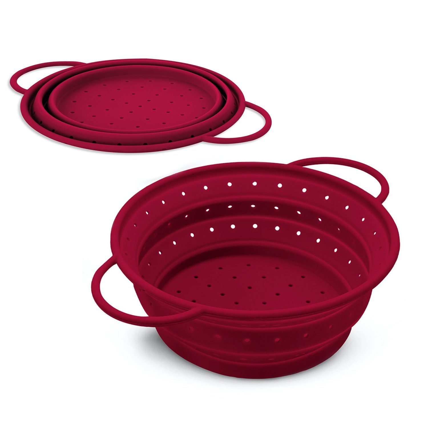 Coolinato Küchensieb Faltbares Sieb, Silikon, Platzsparendes Nudelsieb, Ø 16cm