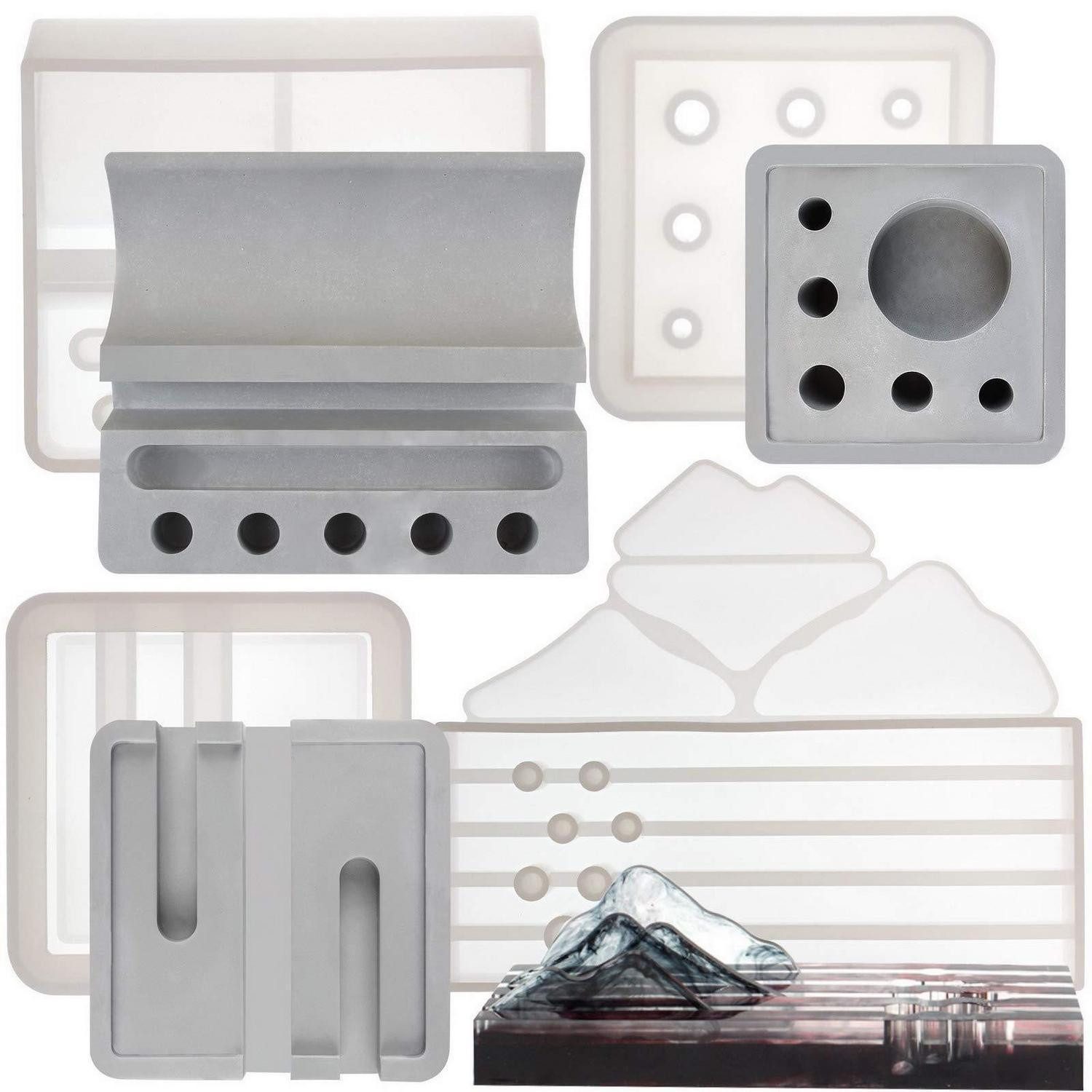 LuxusKollektion Organizer Stifthalter Formen 4er Set Silikon Quadrat Rechteck (4 St)